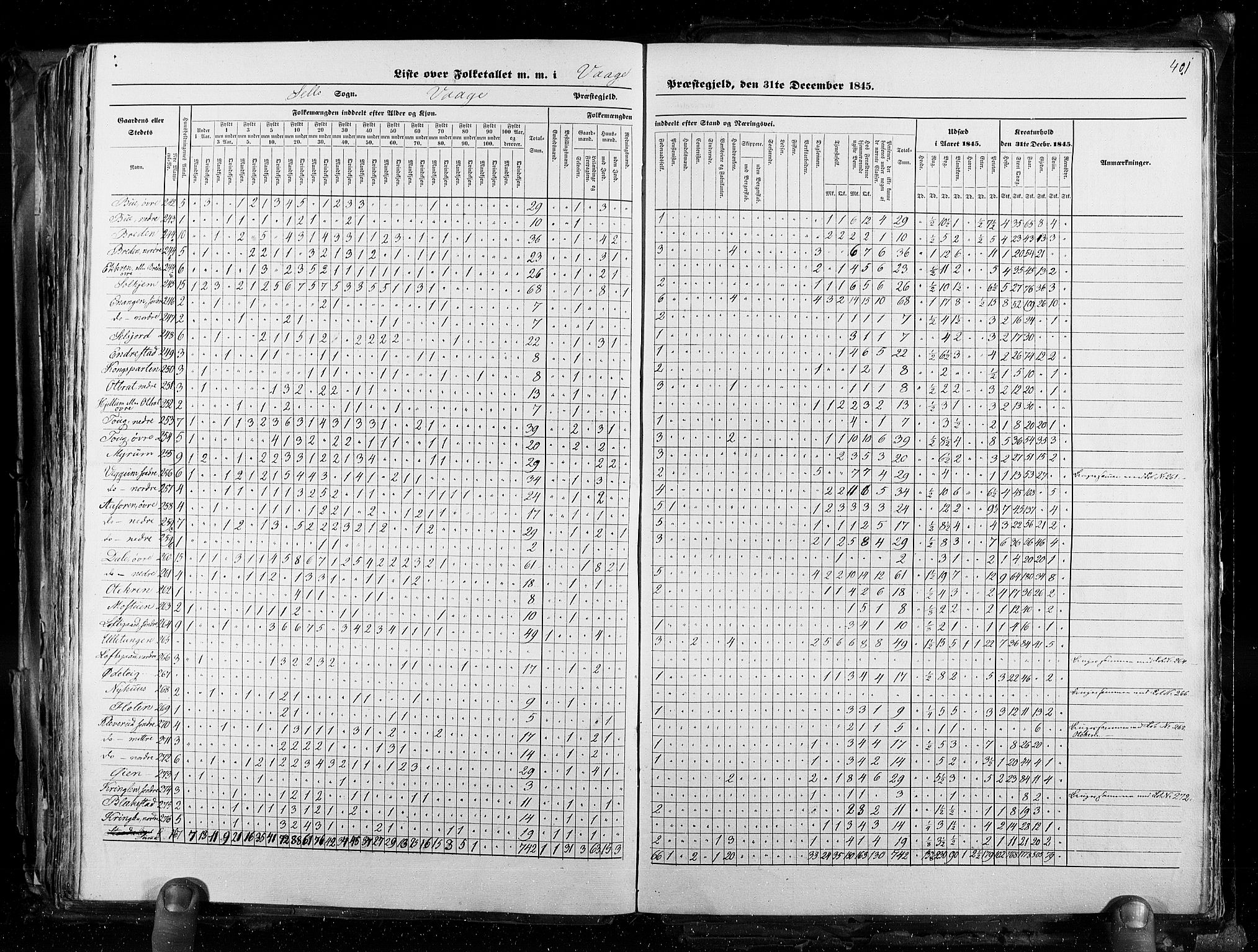 RA, Census 1845, vol. 3: Hedemarken amt og Kristians amt, 1845, p. 401