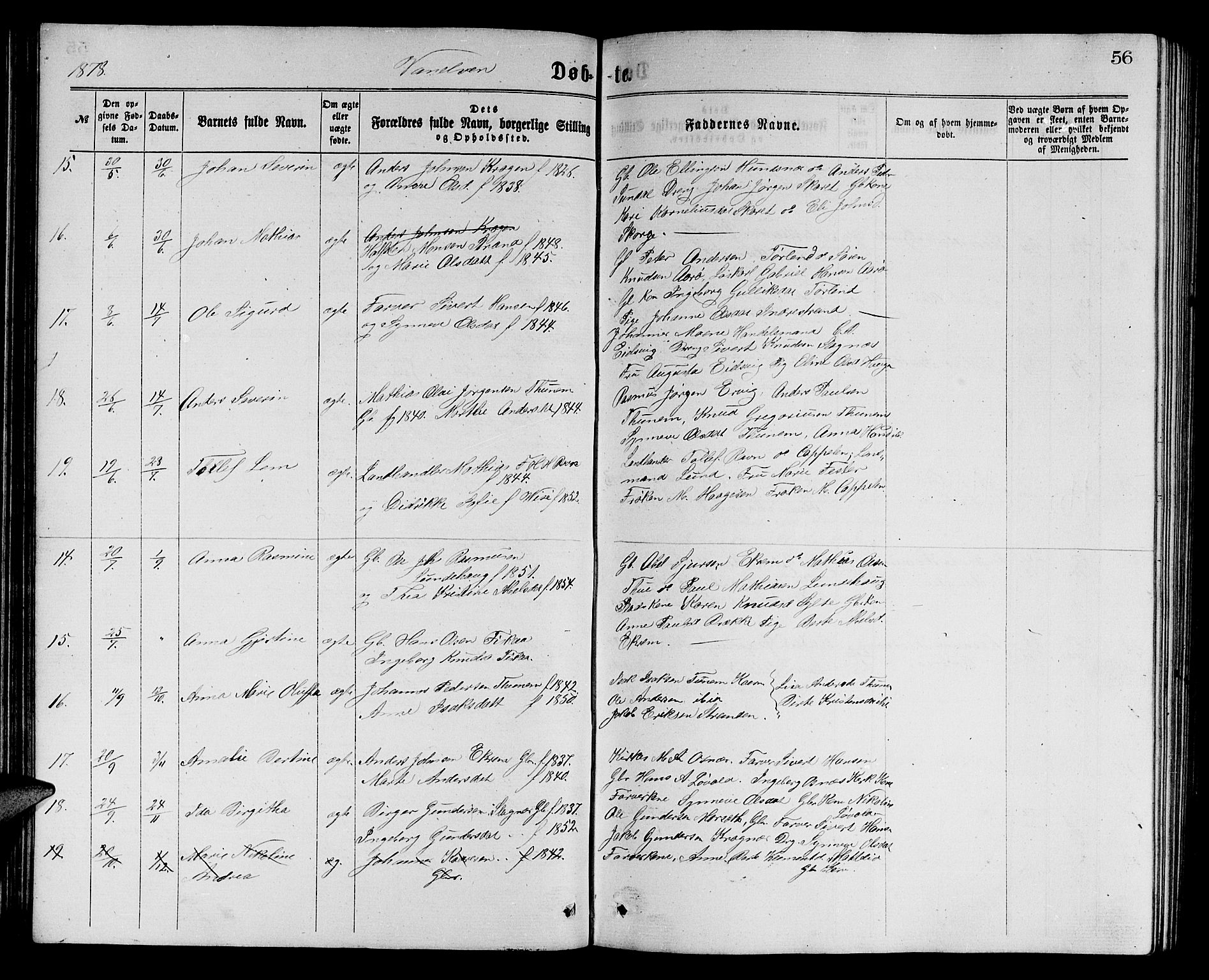 Ministerialprotokoller, klokkerbøker og fødselsregistre - Møre og Romsdal, AV/SAT-A-1454/501/L0016: Parish register (copy) no. 501C02, 1868-1884, p. 56