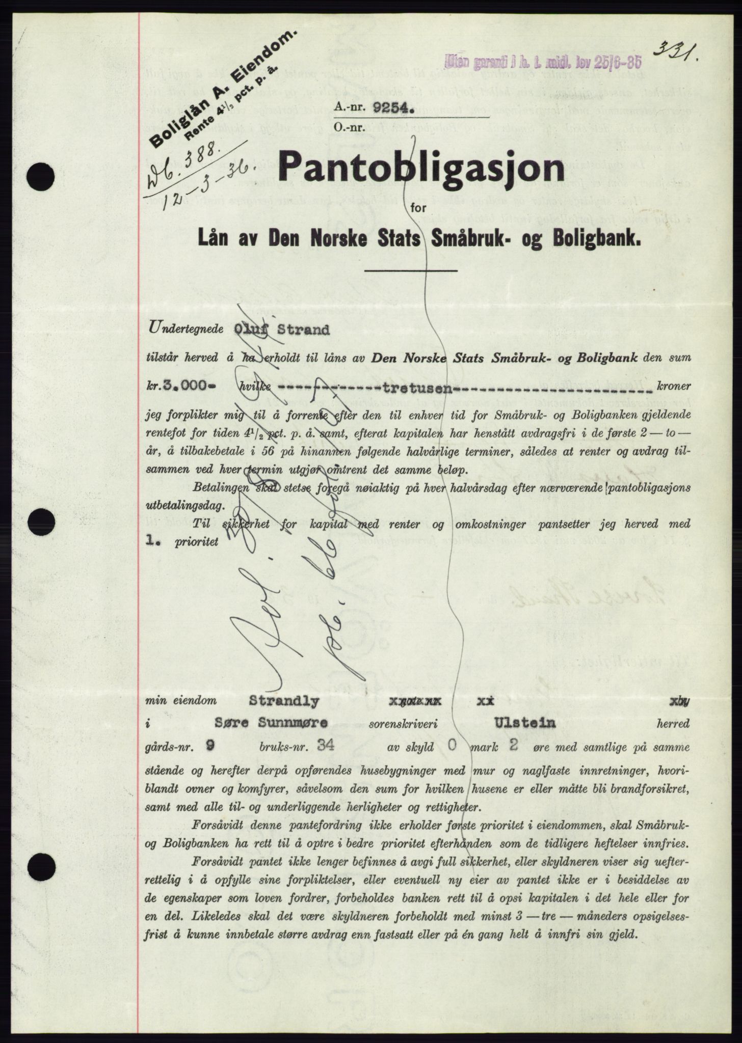 Søre Sunnmøre sorenskriveri, AV/SAT-A-4122/1/2/2C/L0060: Mortgage book no. 54, 1935-1936, Deed date: 12.03.1936