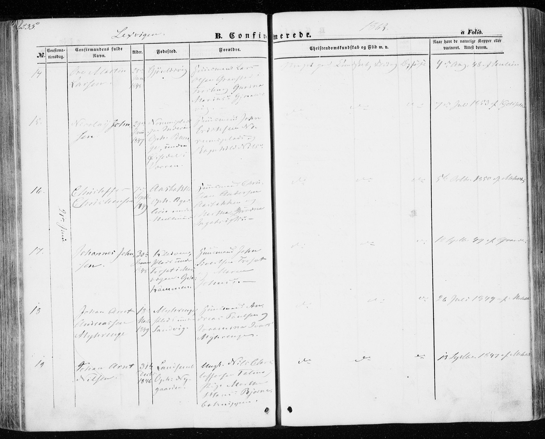 Ministerialprotokoller, klokkerbøker og fødselsregistre - Nord-Trøndelag, AV/SAT-A-1458/701/L0008: Parish register (official) no. 701A08 /1, 1854-1863, p. 235