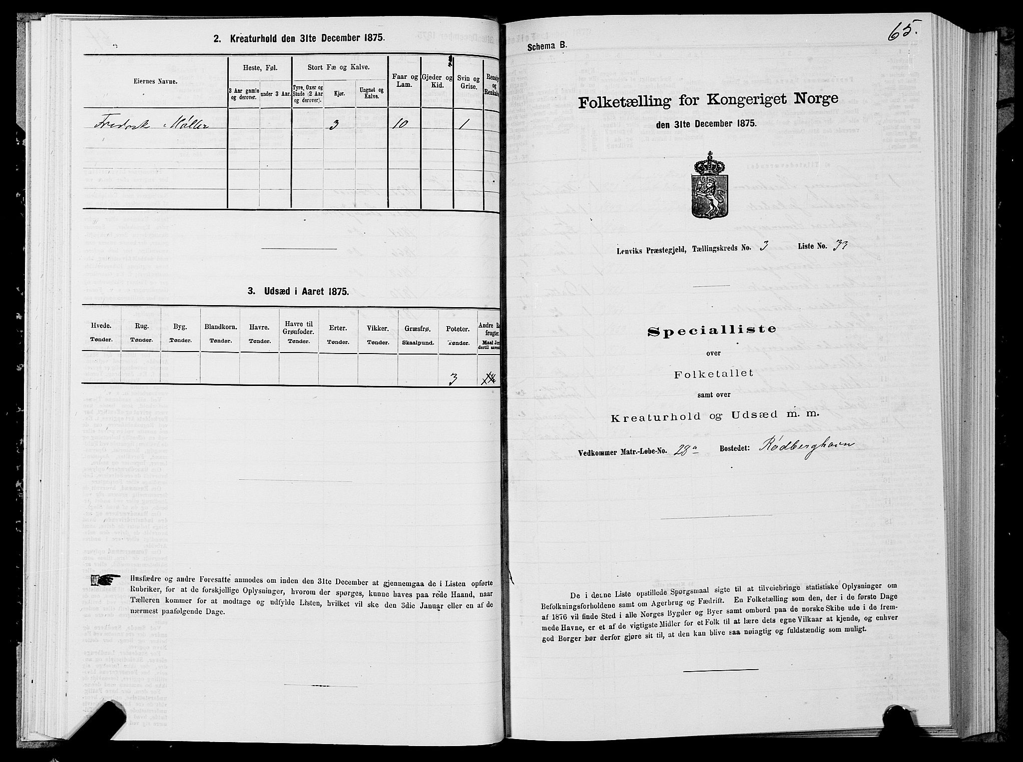 SATØ, 1875 census for 1931P Lenvik, 1875, p. 2065