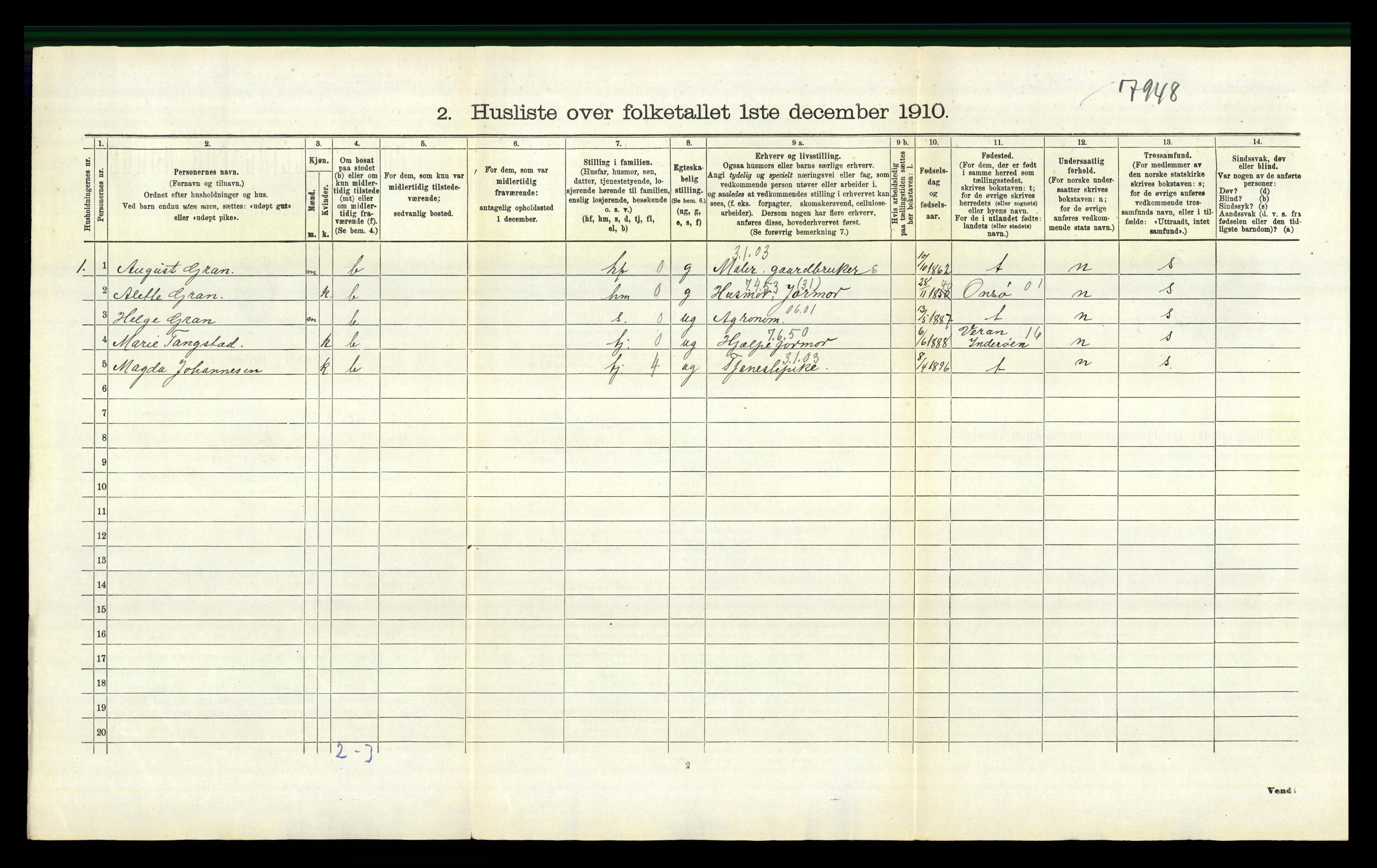 RA, 1910 census for Røyken, 1910, p. 566