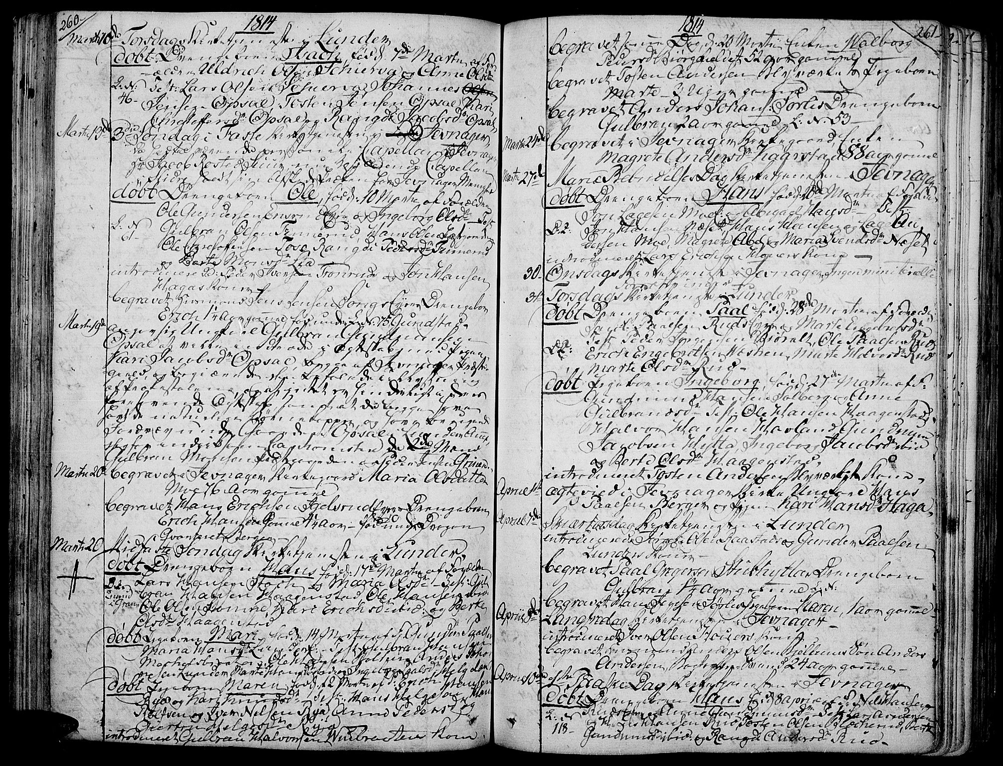 Jevnaker prestekontor, AV/SAH-PREST-116/H/Ha/Haa/L0004: Parish register (official) no. 4, 1800-1861, p. 260-261