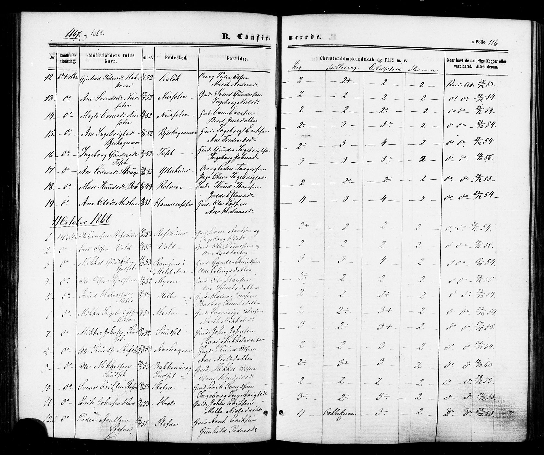 Ministerialprotokoller, klokkerbøker og fødselsregistre - Sør-Trøndelag, SAT/A-1456/674/L0870: Parish register (official) no. 674A02, 1861-1879, p. 116