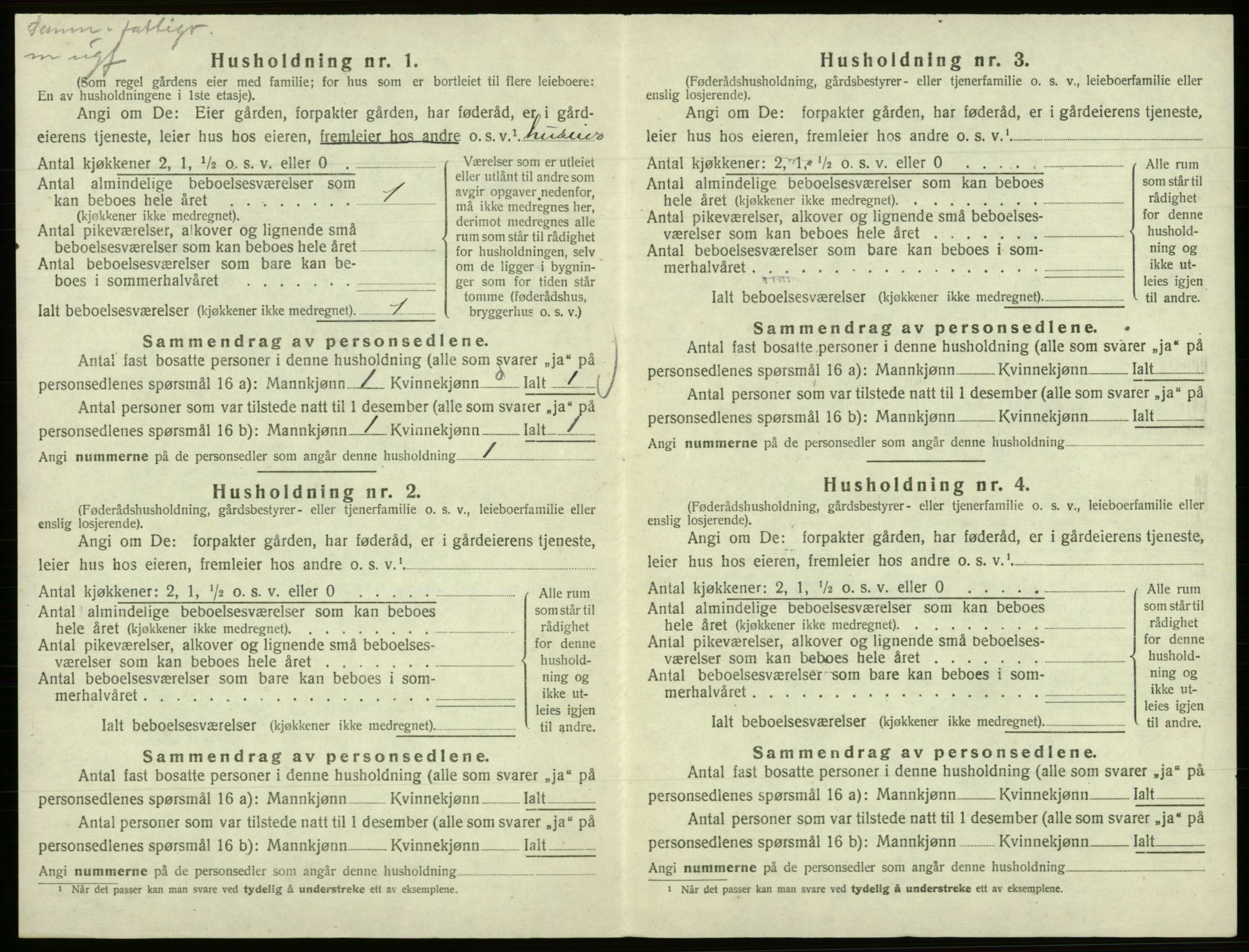 SAB, 1920 census for Samnanger, 1920, p. 500