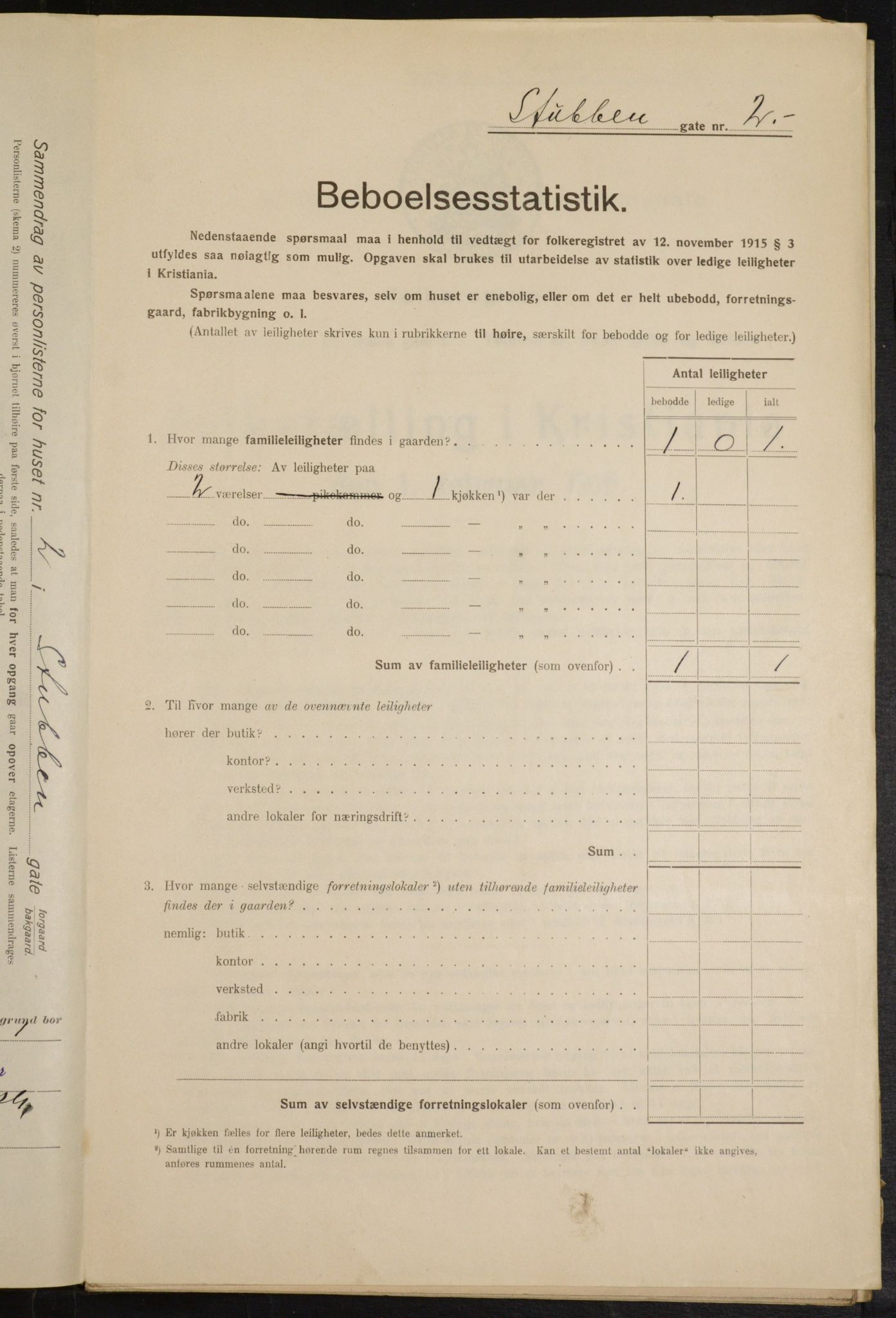 OBA, Municipal Census 1916 for Kristiania, 1916, p. 107213