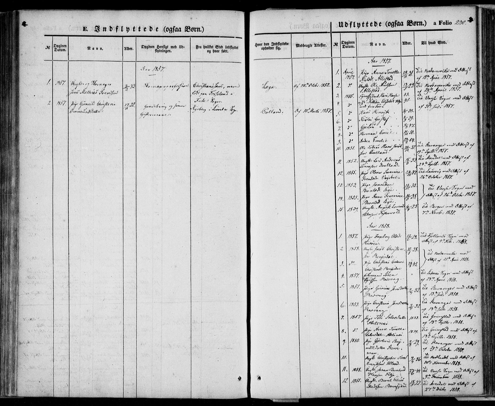 Flekkefjord sokneprestkontor, AV/SAK-1111-0012/F/Fa/Fab/L0004: Parish register (official) no. A 4, 1850-1875, p. 230