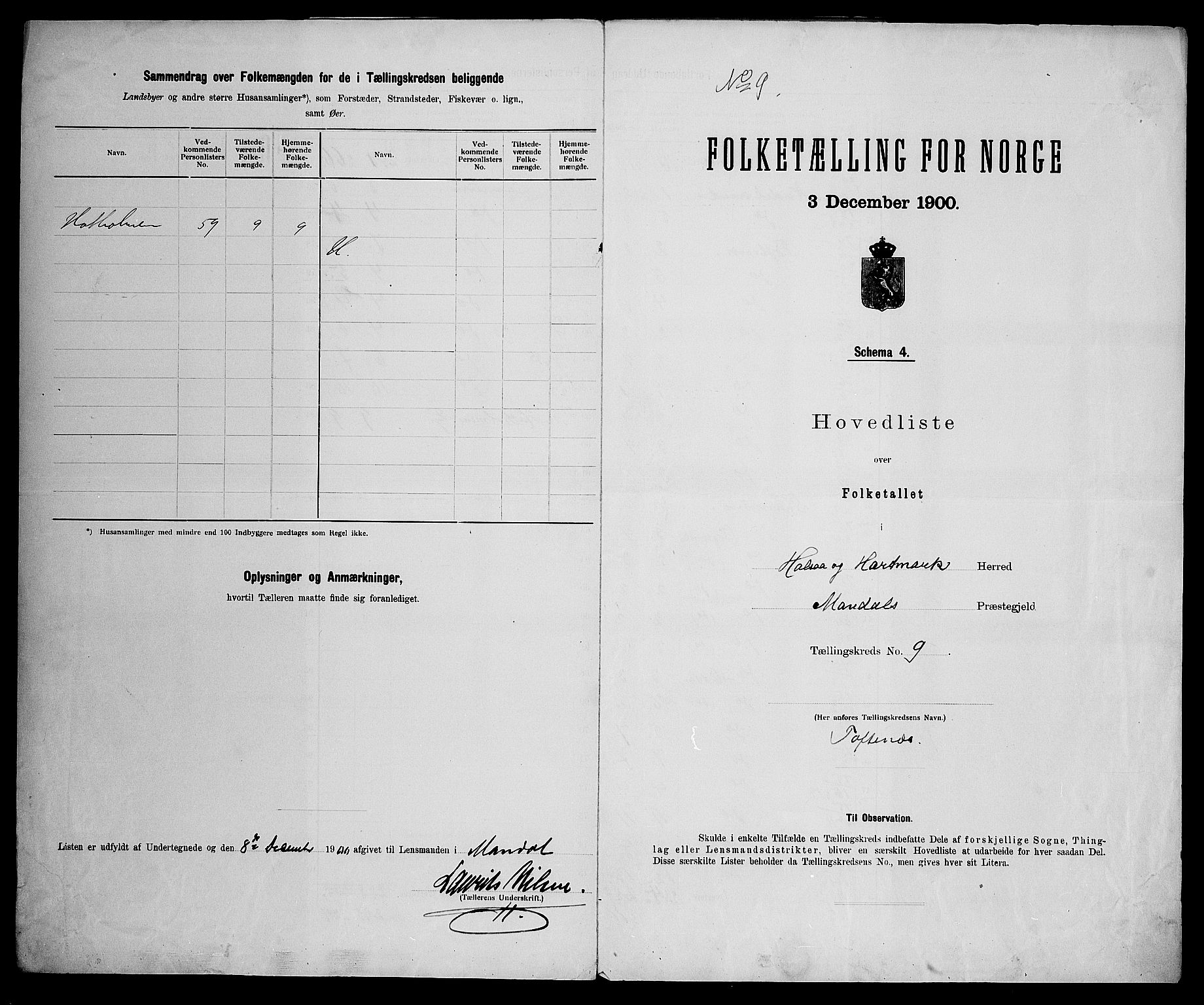 SAK, 1900 census for Halse og Harkmark, 1900, p. 33