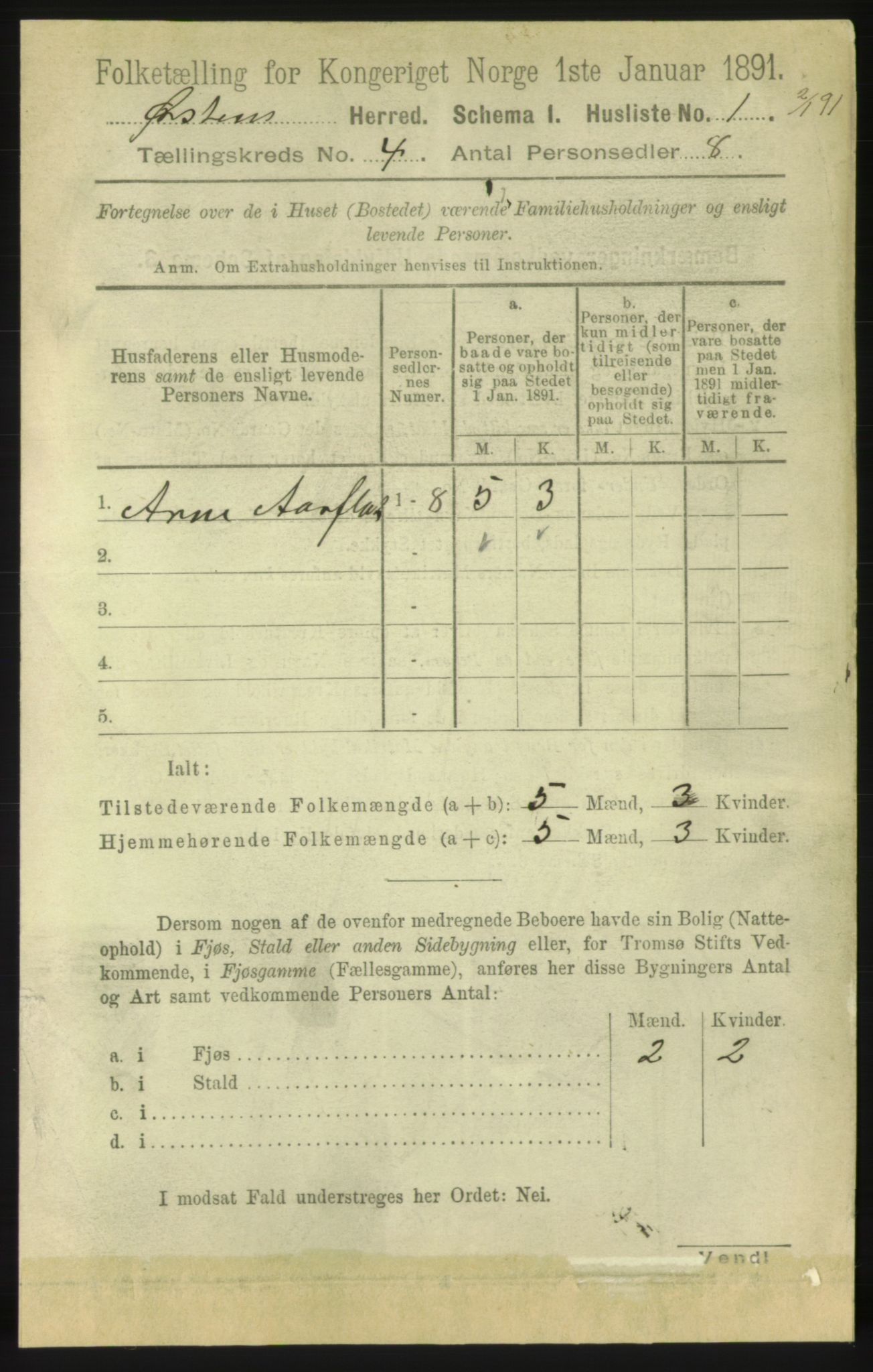 RA, 1891 census for 1520 Ørsta, 1891, p. 1585