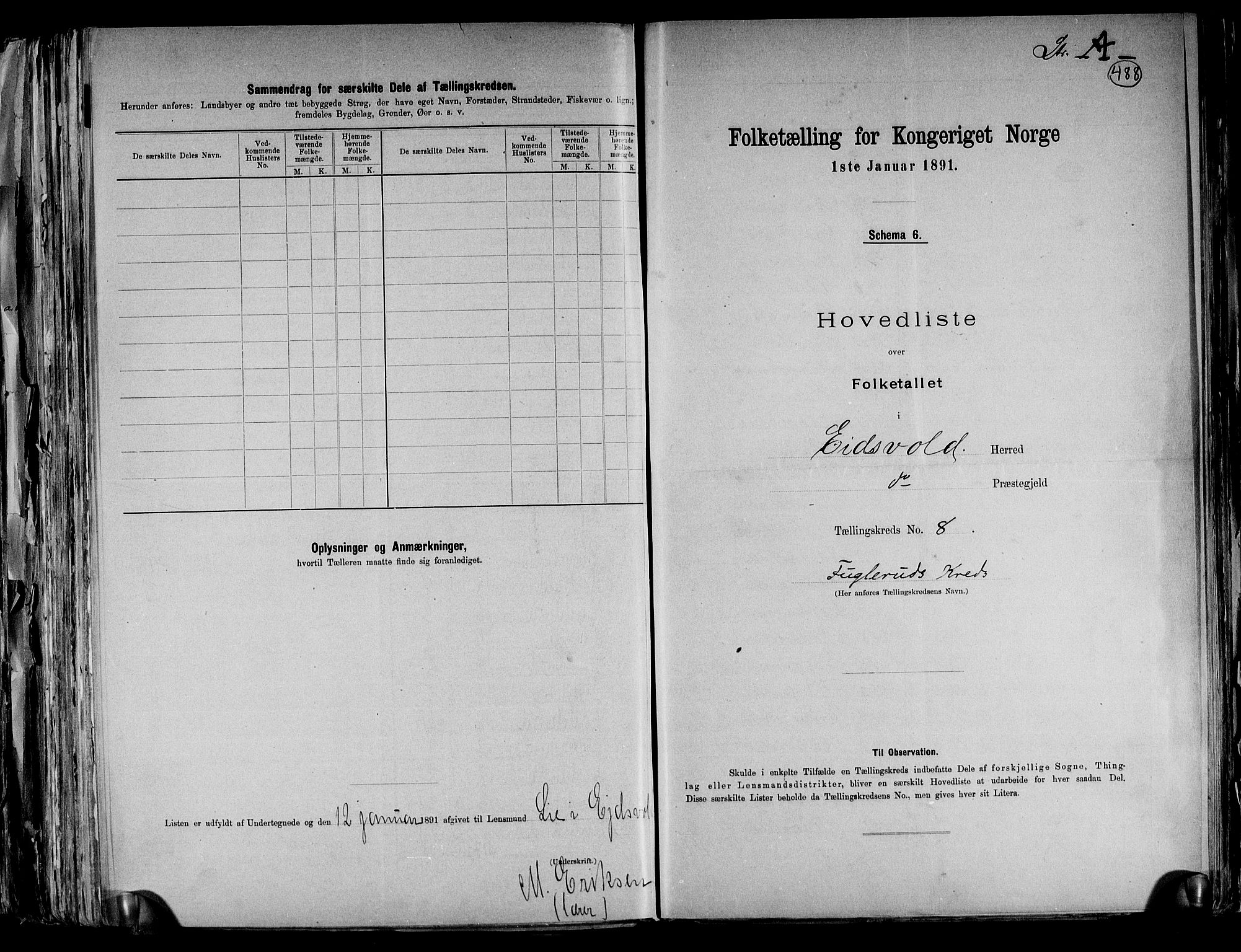 RA, 1891 census for 0237 Eidsvoll, 1891, p. 25