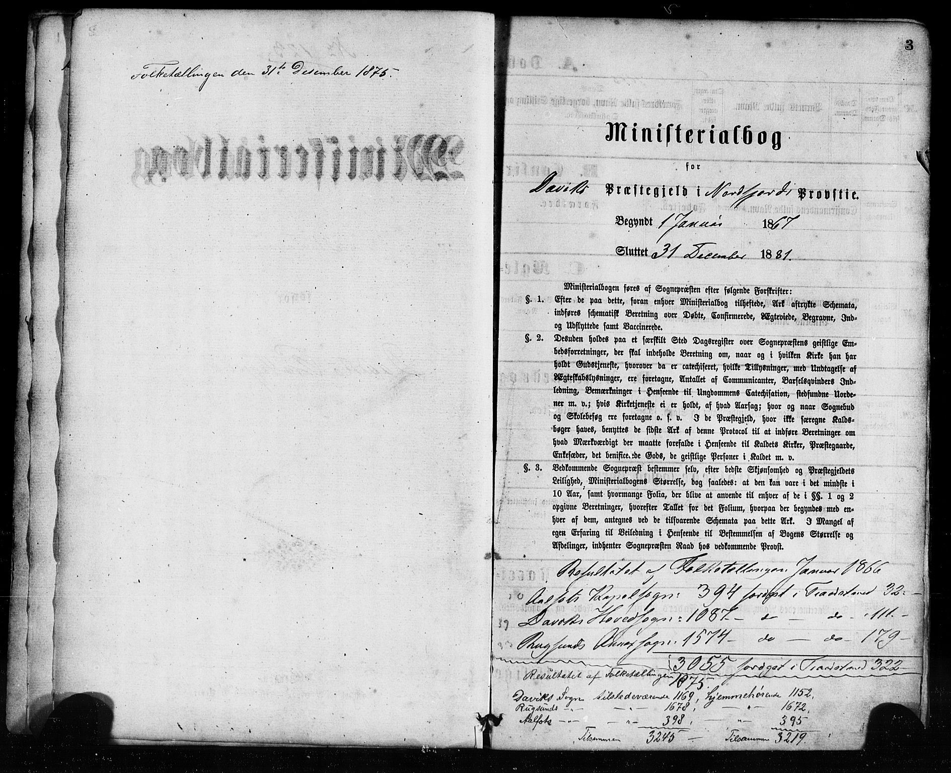 Davik sokneprestembete, SAB/A-79701/H/Haa/Haaa/L0006: Parish register (official) no. A 6, 1867-1881, p. 3