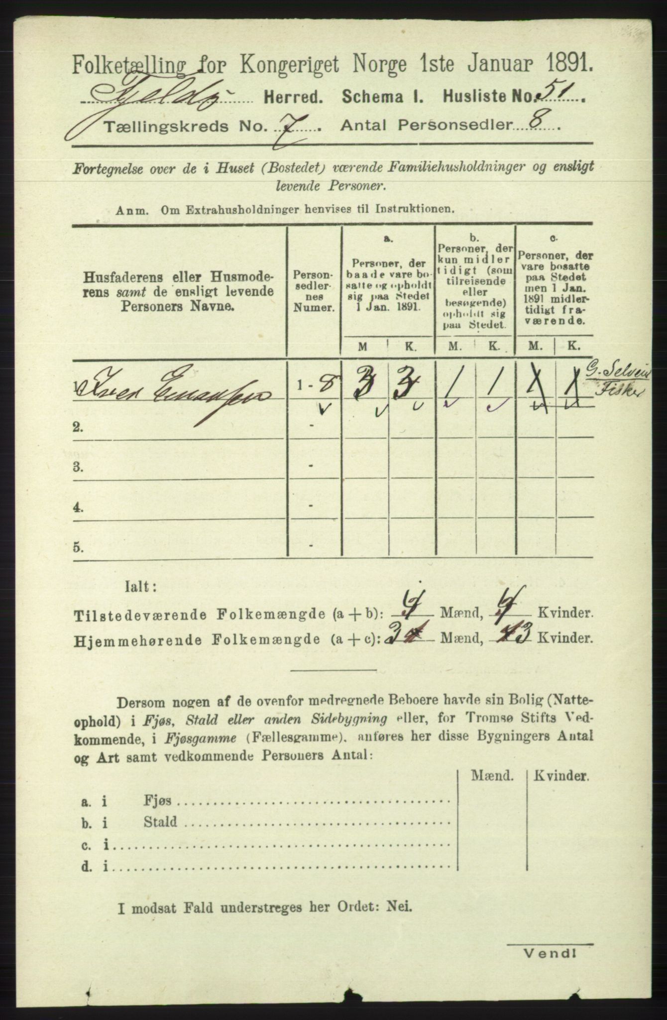 RA, 1891 census for 1246 Fjell, 1891, p. 3397