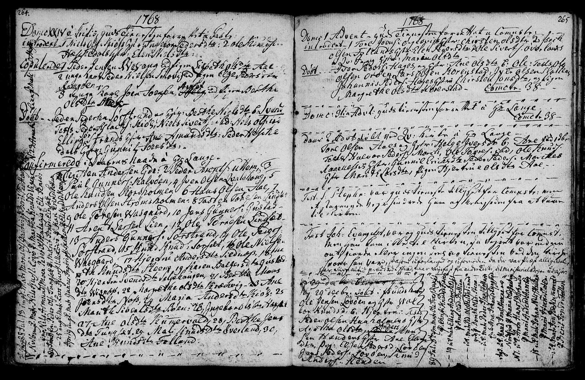 Ministerialprotokoller, klokkerbøker og fødselsregistre - Møre og Romsdal, AV/SAT-A-1454/570/L0828: Parish register (official) no. 570A02, 1750-1789, p. 264-265