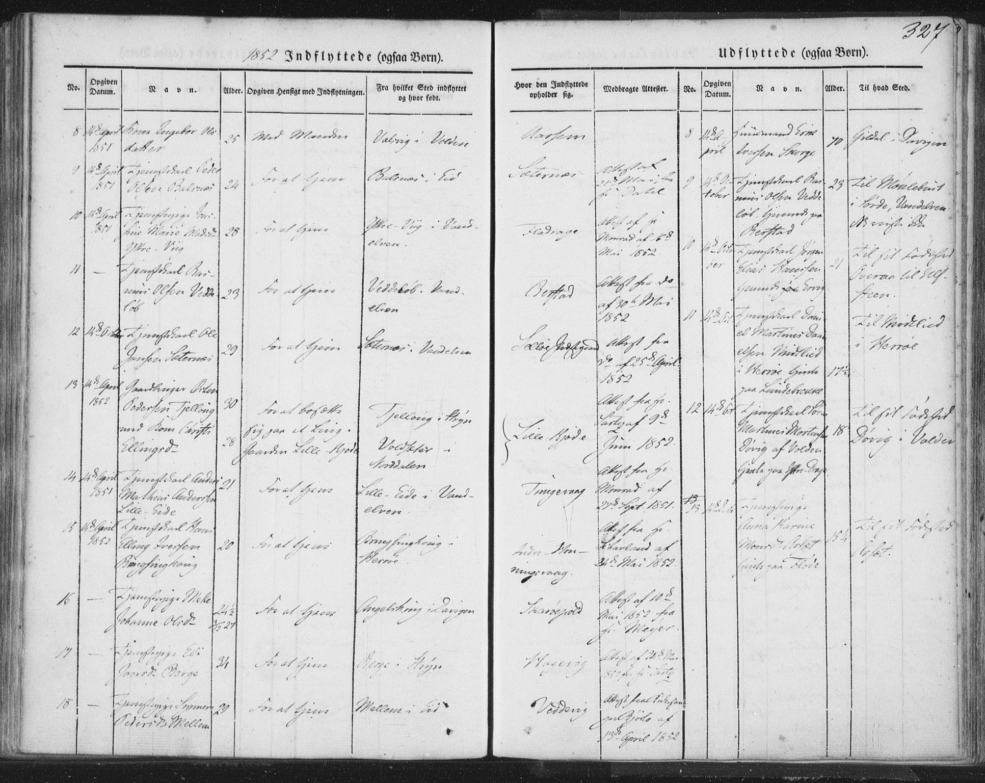 Selje sokneprestembete, AV/SAB-A-99938/H/Ha/Haa/Haaa: Parish register (official) no. A 10, 1844-1858, p. 327