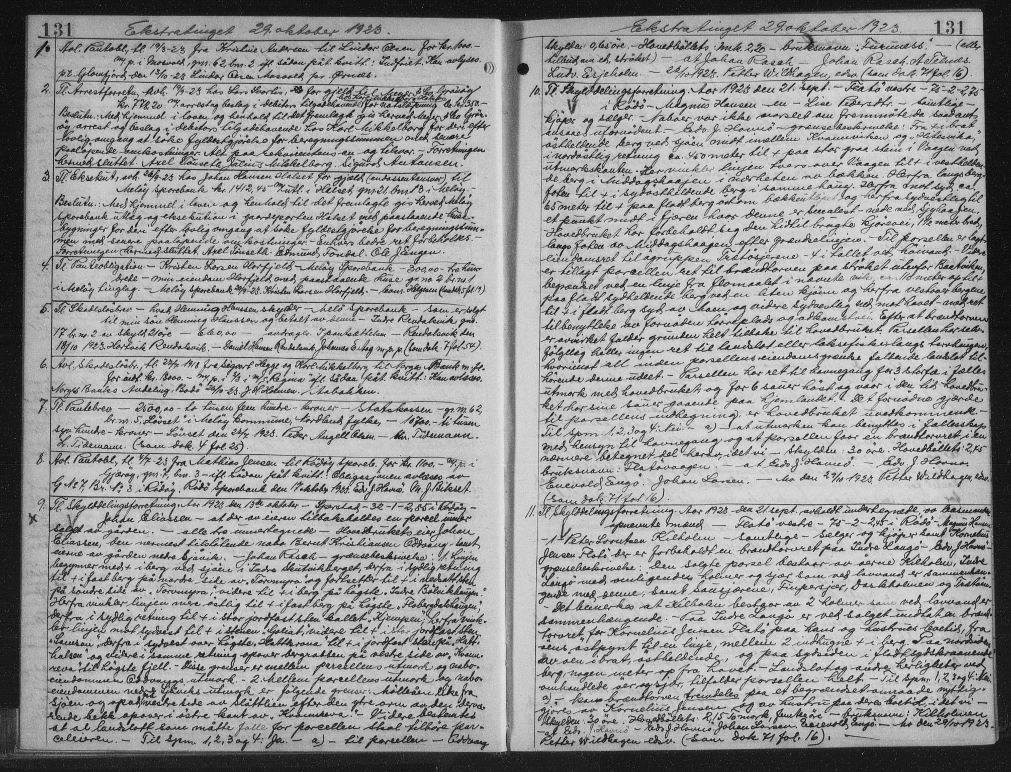 Rana sorenskriveri , AV/SAT-A-1108/1/2/2C/L0018: Mortgage book no. 18, 1923-1928, p. 131, Deed date: 29.10.1923