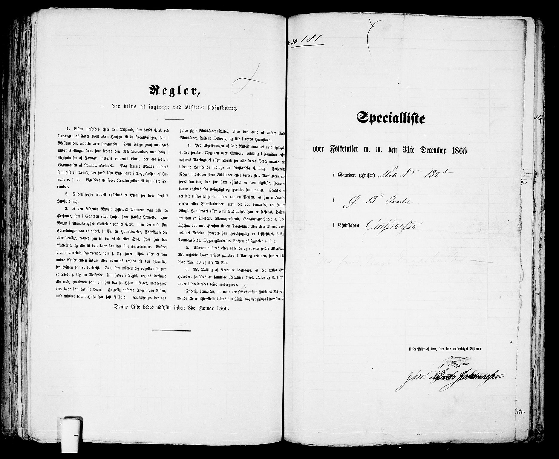 RA, 1865 census for Kristiansand, 1865, p. 378