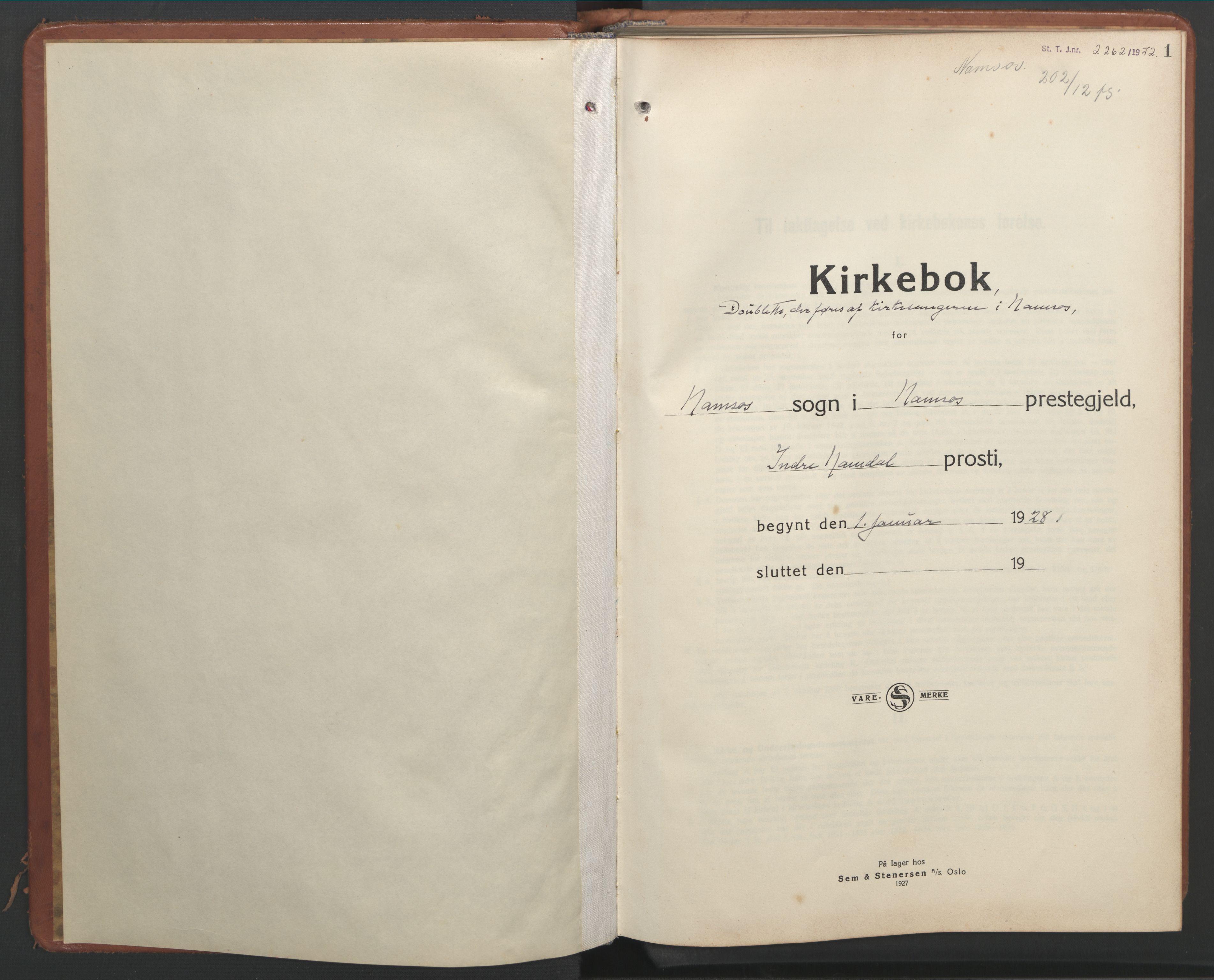 Ministerialprotokoller, klokkerbøker og fødselsregistre - Nord-Trøndelag, SAT/A-1458/768/L0583: Parish register (copy) no. 768C01, 1928-1953, p. 1