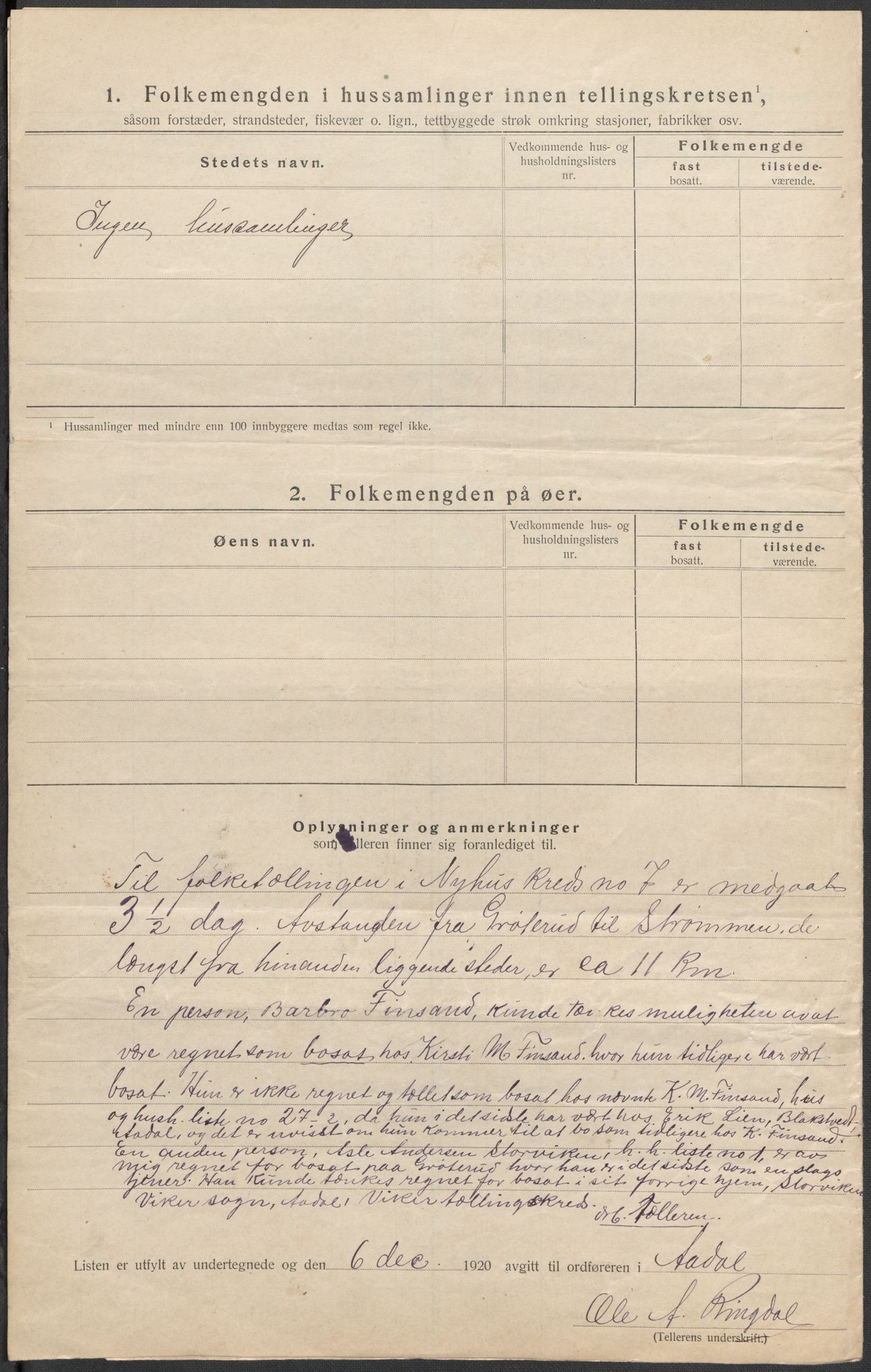 SAKO, 1920 census for Ådal, 1920, p. 29