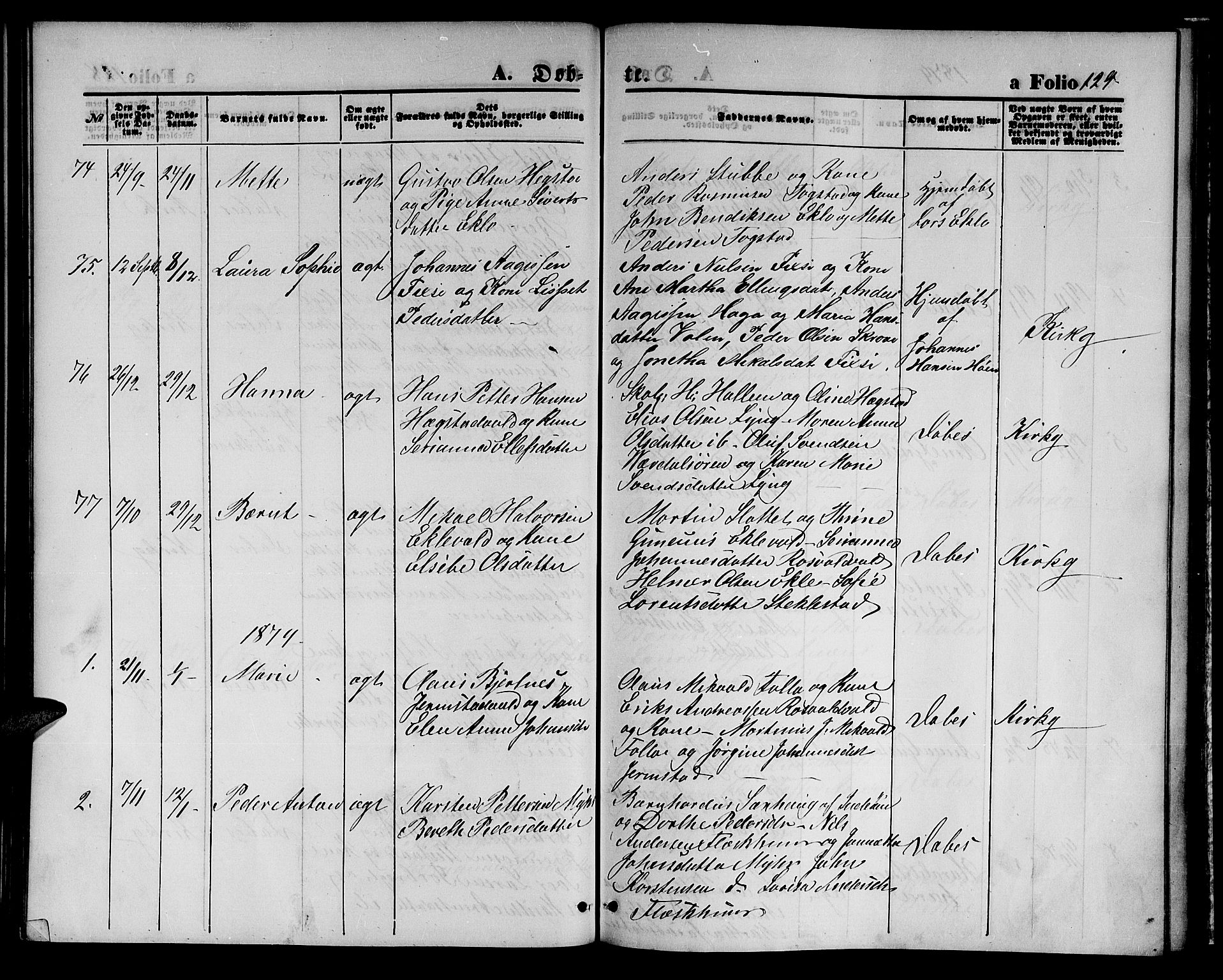 Ministerialprotokoller, klokkerbøker og fødselsregistre - Nord-Trøndelag, SAT/A-1458/723/L0255: Parish register (copy) no. 723C03, 1869-1879, p. 129