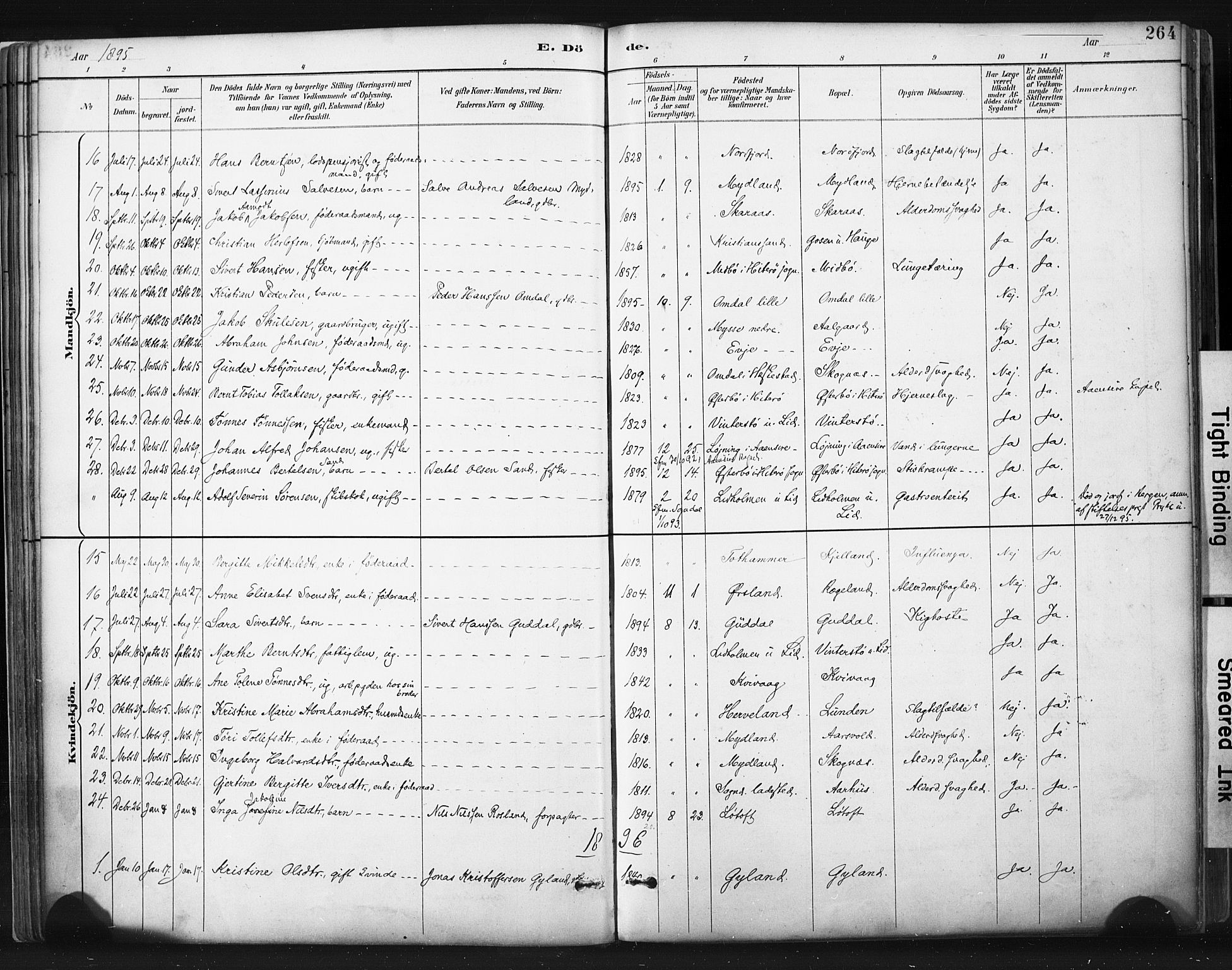 Sokndal sokneprestkontor, AV/SAST-A-101808: Parish register (official) no. A 11.2, 1887-1905, p. 264