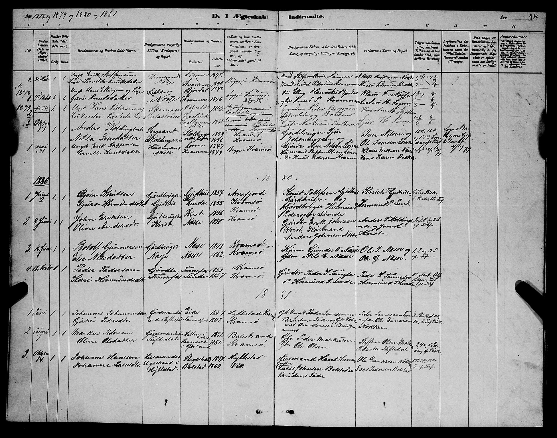 Balestrand sokneprestembete, AV/SAB-A-79601/H/Hab/Habc/L0002: Parish register (copy) no. C 2, 1878-1895, p. 48