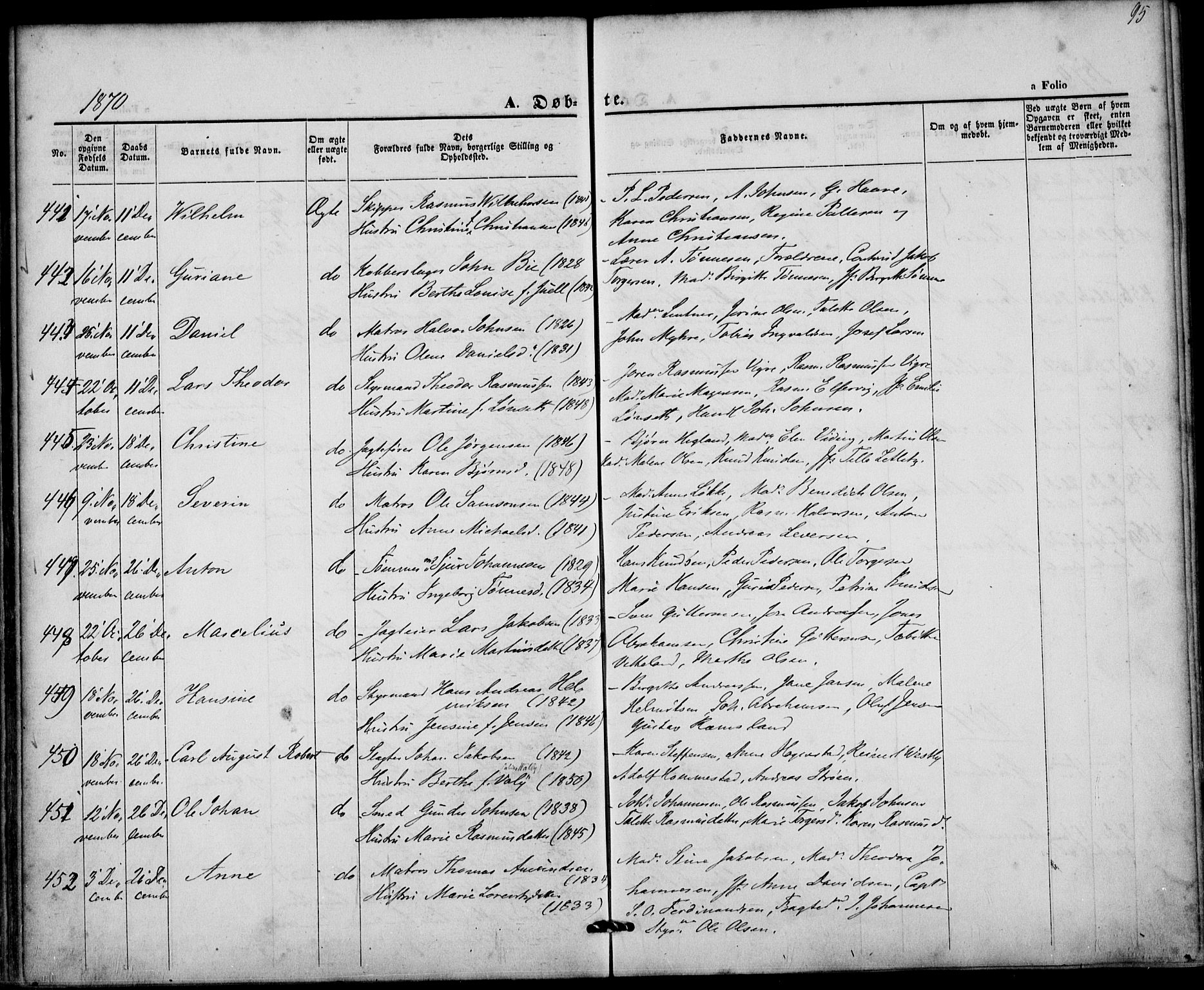 St. Petri sokneprestkontor, AV/SAST-A-101813/001/30/30BA/L0008: Parish register (official) no. A 8, 1868-1876, p. 95