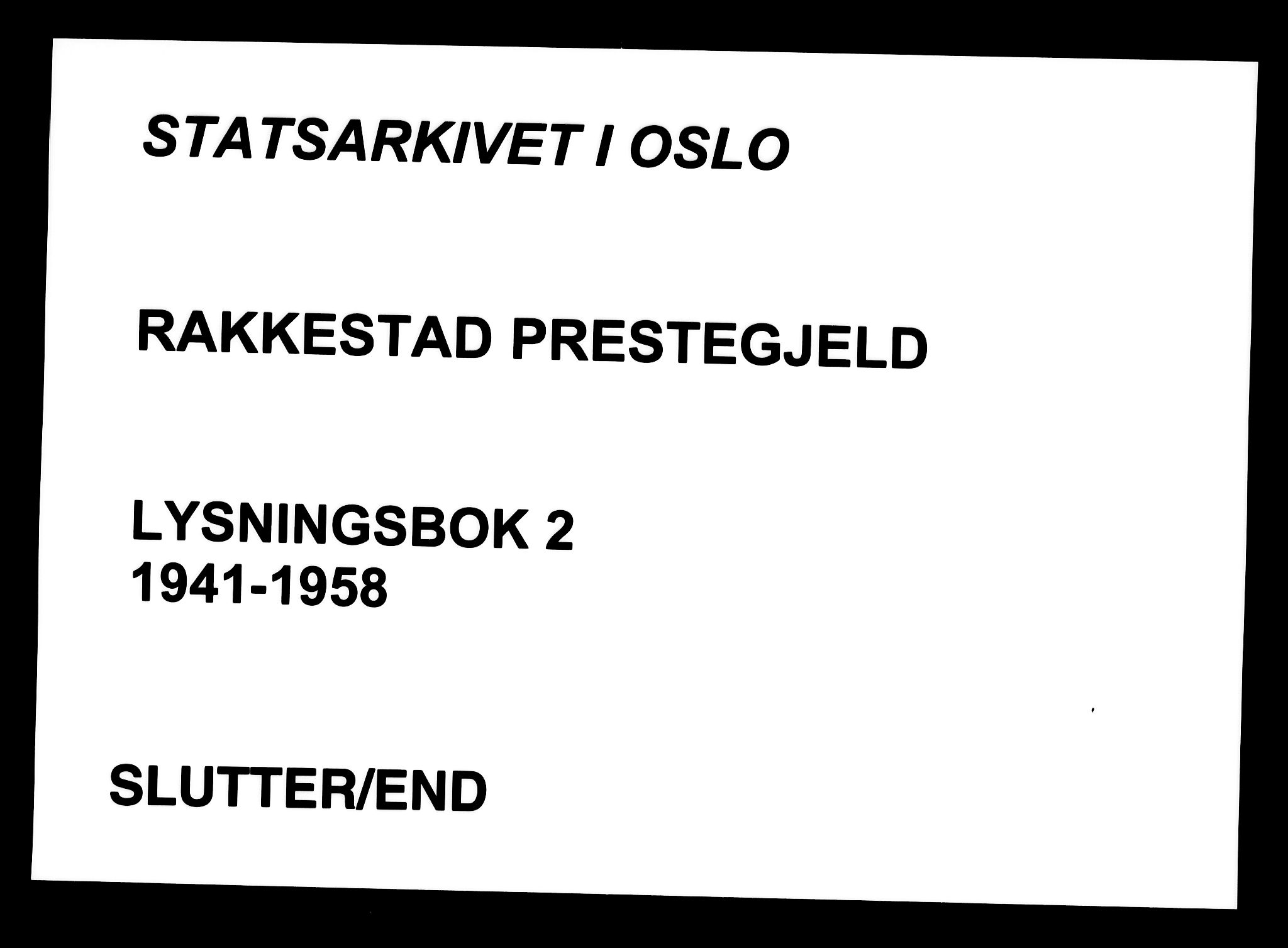 Rakkestad prestekontor Kirkebøker, AV/SAO-A-2008/H/Ha/L0002: Banns register no. 2, 1941-1958