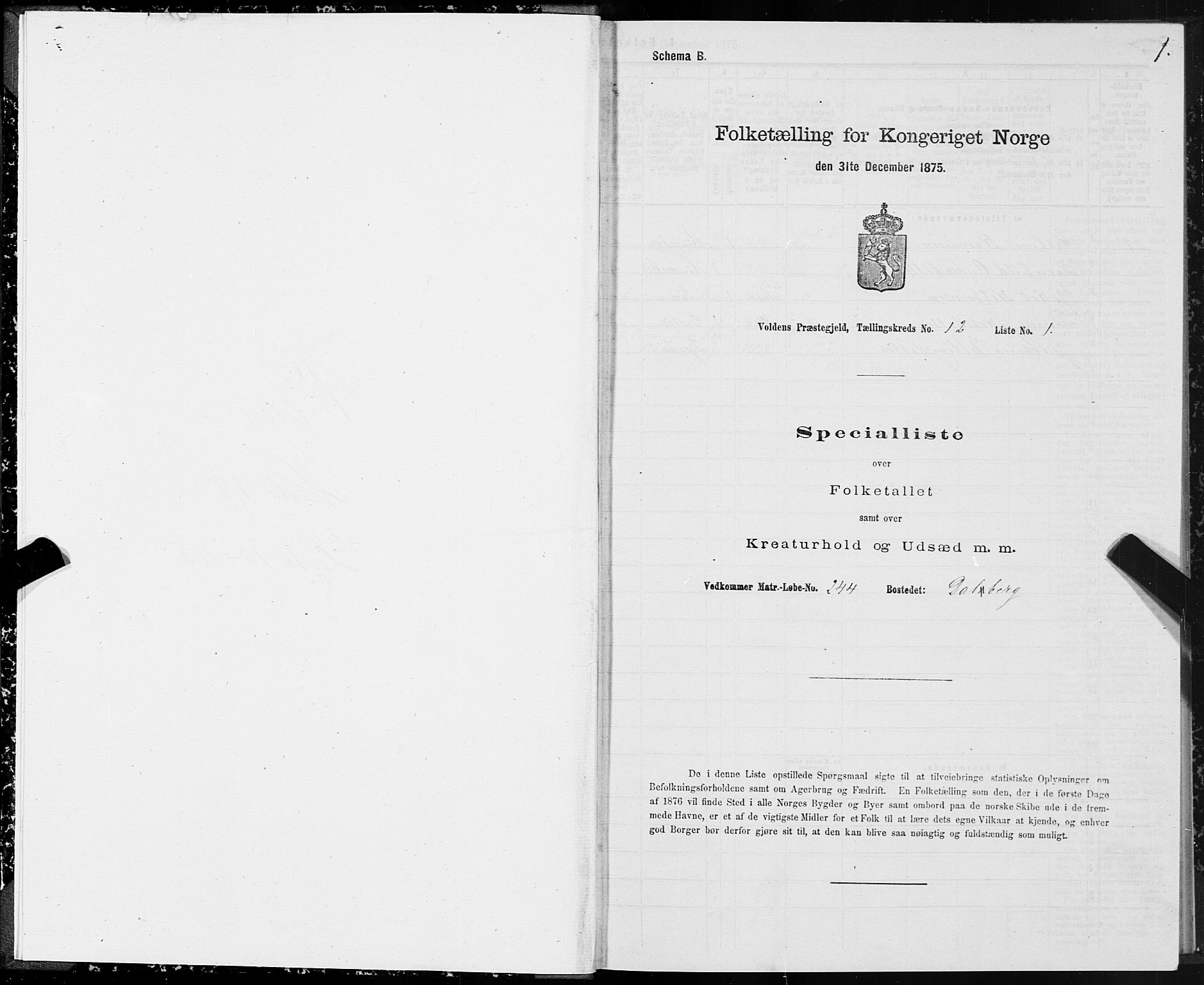 SAT, 1875 census for 1519P Volda, 1875, p. 7001