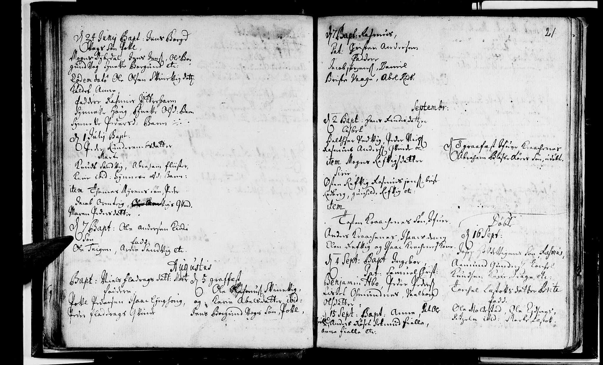 Selje sokneprestembete, AV/SAB-A-99938/H/Ha/Haa/Haaa: Parish register (official) no. A 2, 1704-1715, p. 21