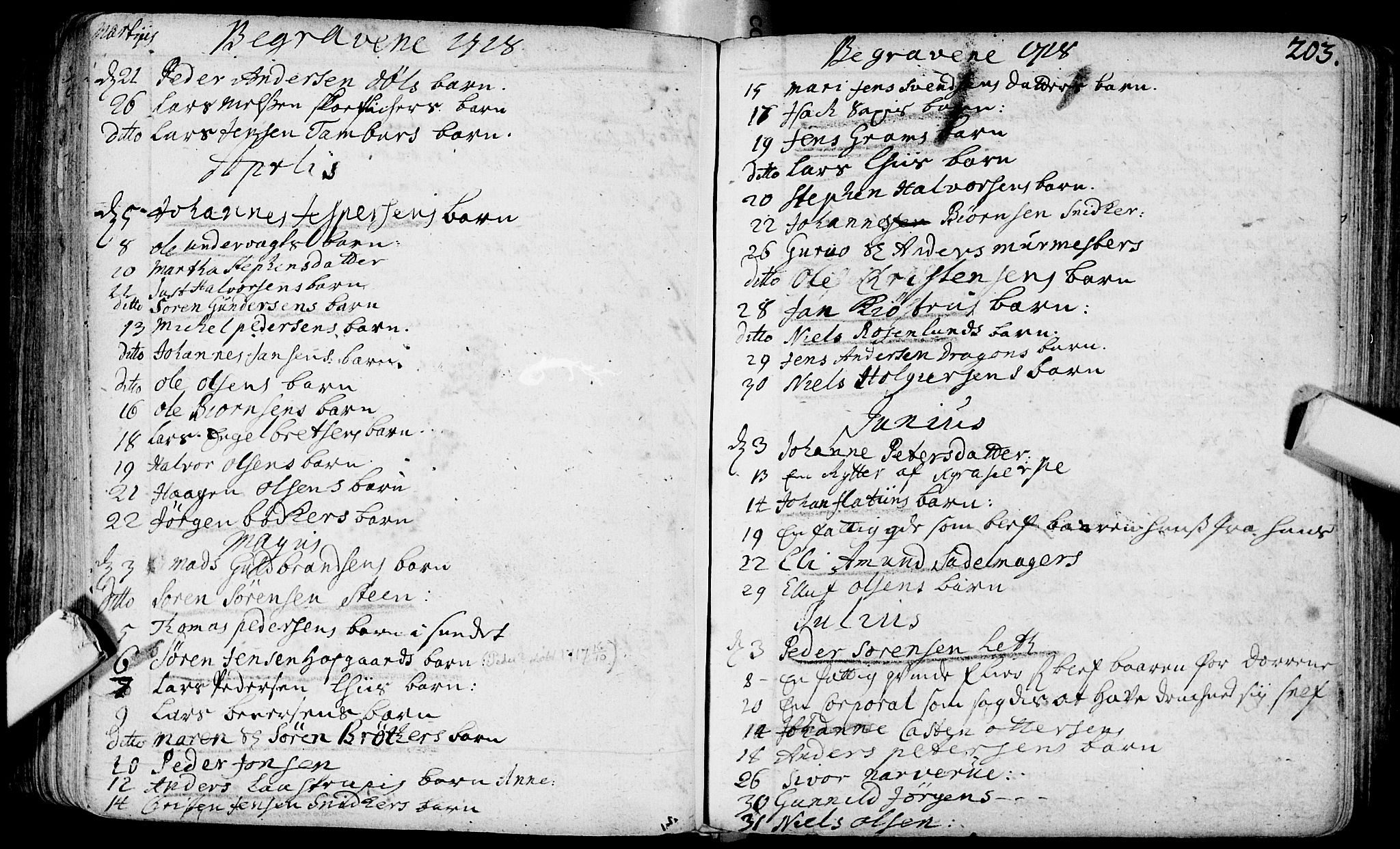 Bragernes kirkebøker, AV/SAKO-A-6/F/Fa/L0003: Parish register (official) no. I 3, 1706-1734, p. 203