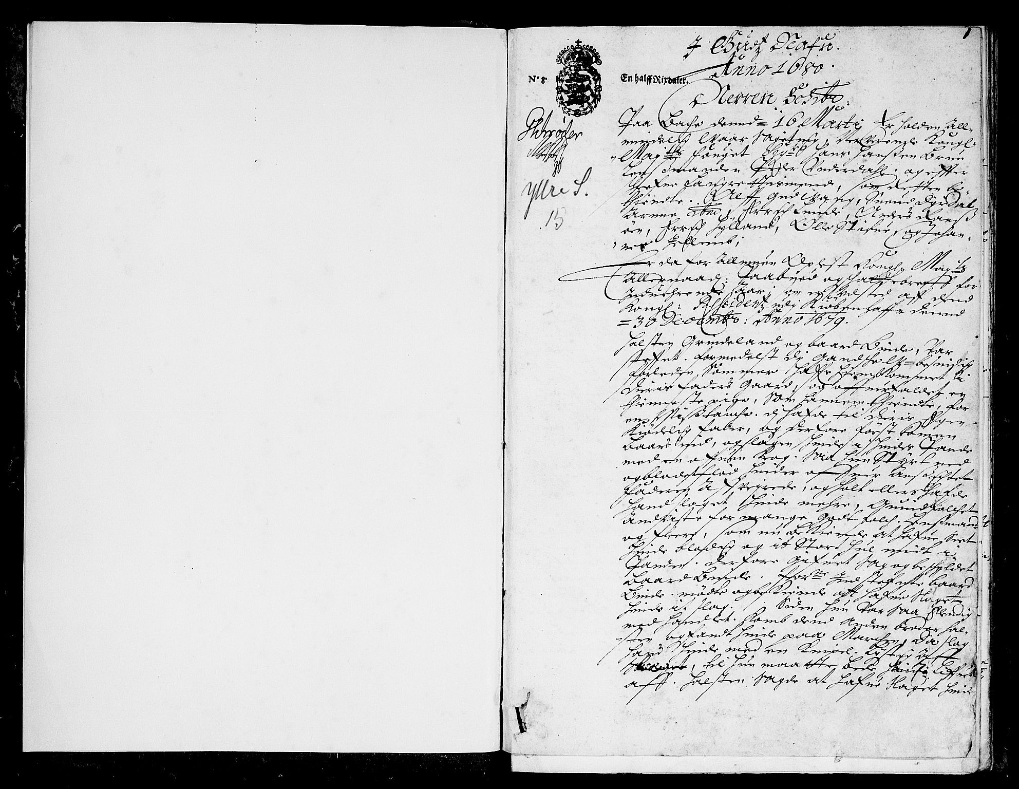 Ytre Sogn tingrett, SAB/A-2601/1/F/Fa/L0015: Tingbok (justisprotokoll), 1680-1681, p. 0b-1a