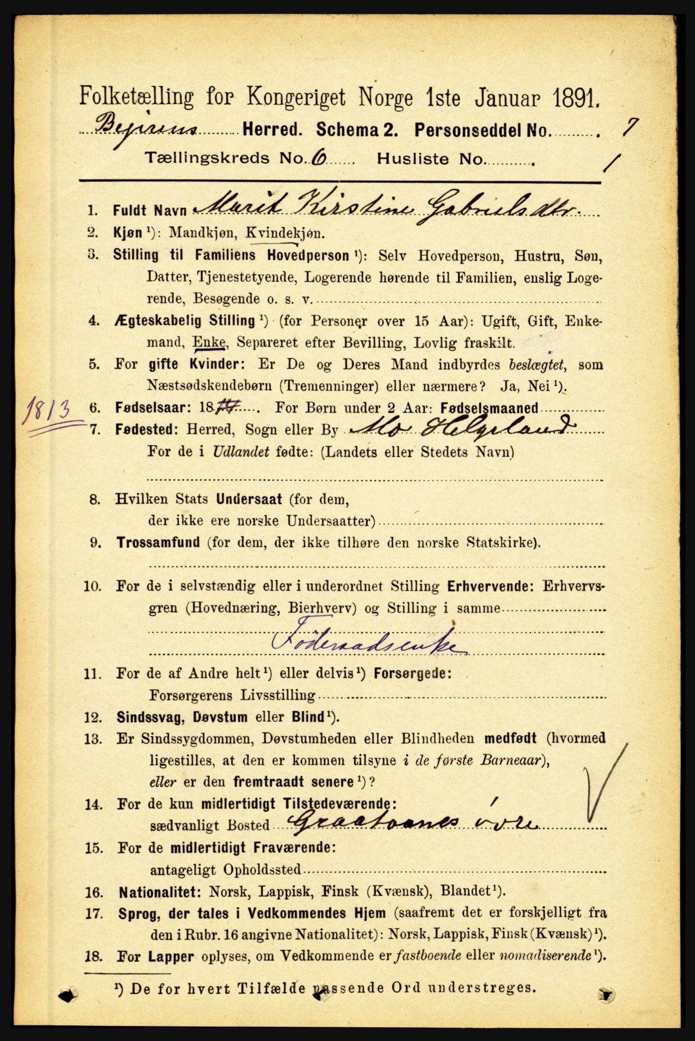 RA, 1891 census for 1839 Beiarn, 1891, p. 1887