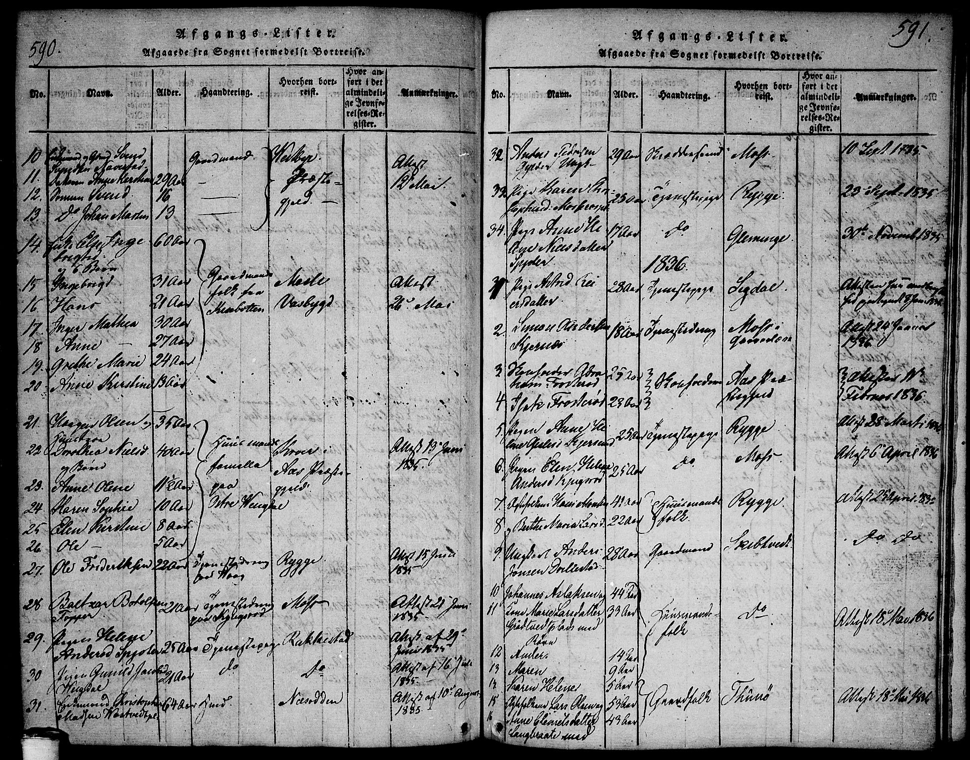 Våler prestekontor Kirkebøker, SAO/A-11083/F/Fa/L0005: Parish register (official) no. I 5, 1815-1839, p. 590-591