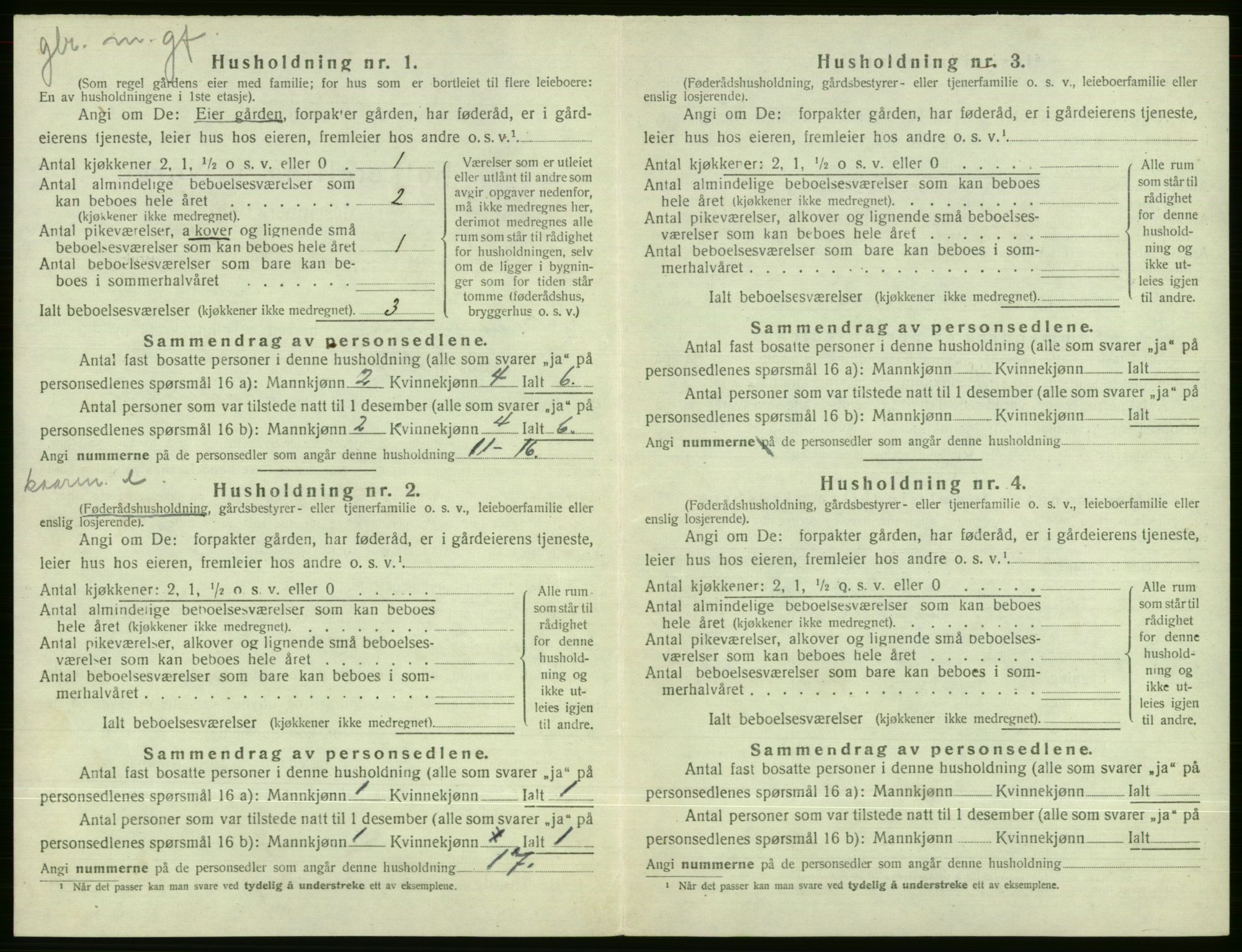 SAB, 1920 census for Evanger, 1920, p. 396