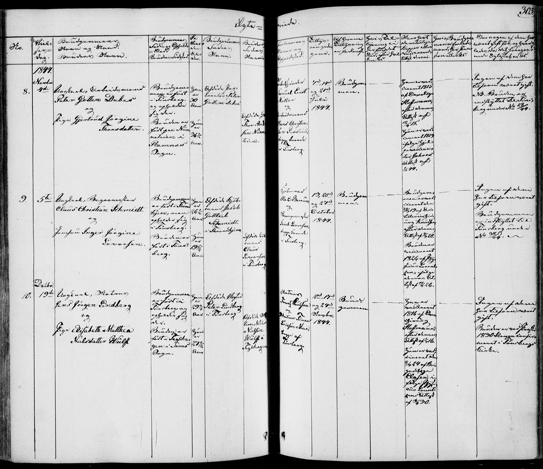 Tønsberg kirkebøker, AV/SAKO-A-330/F/Fa/L0006: Parish register (official) no. I 6, 1836-1844, p. 303