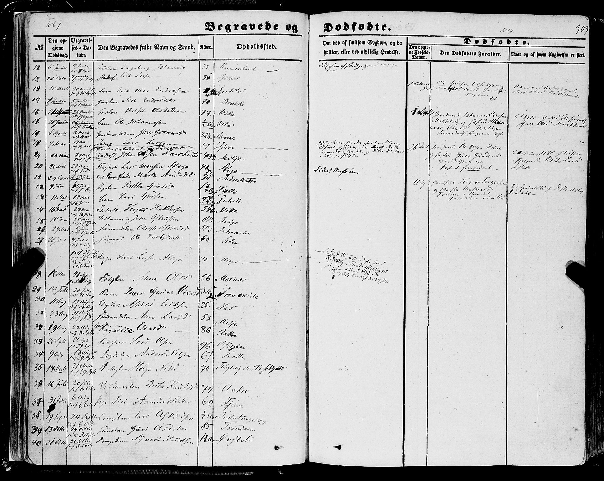 Skånevik sokneprestembete, SAB/A-77801/H/Haa: Parish register (official) no. A 5II, 1848-1869, p. 303