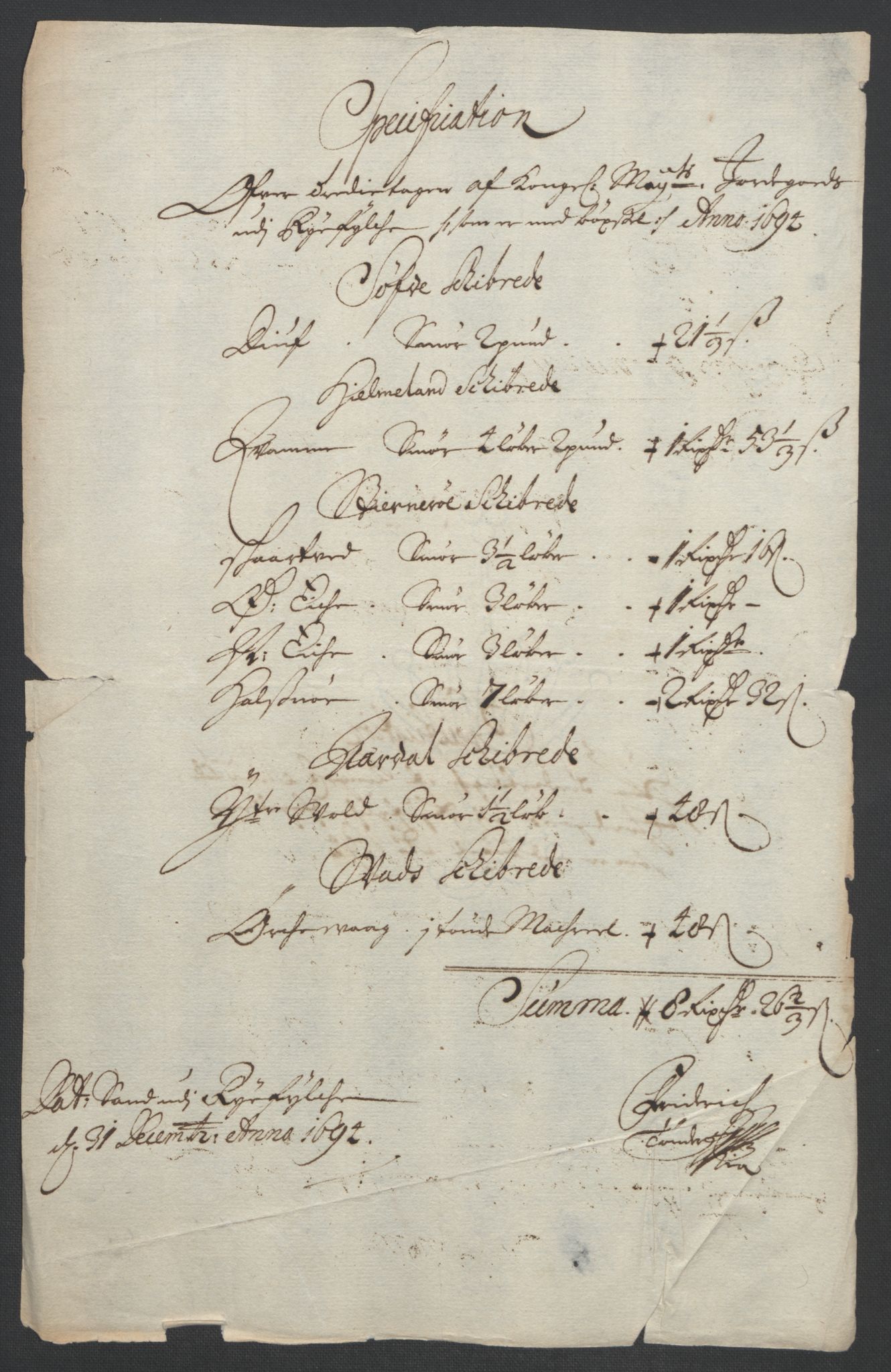 Rentekammeret inntil 1814, Reviderte regnskaper, Fogderegnskap, RA/EA-4092/R47/L2857: Fogderegnskap Ryfylke, 1694-1696, p. 12