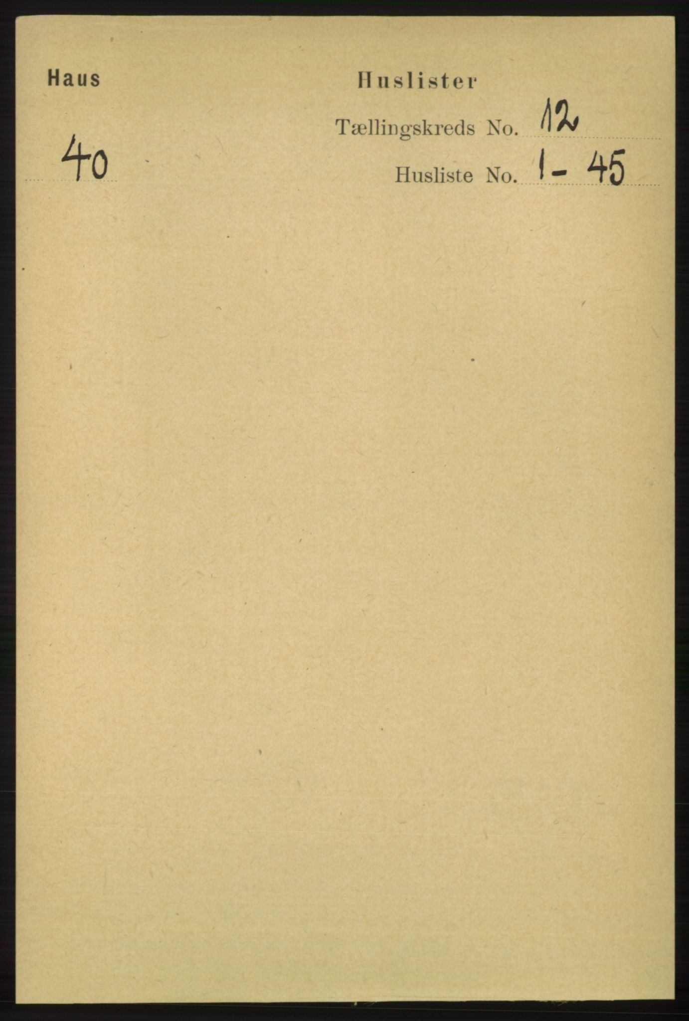RA, 1891 census for 1250 Haus, 1891, p. 5187