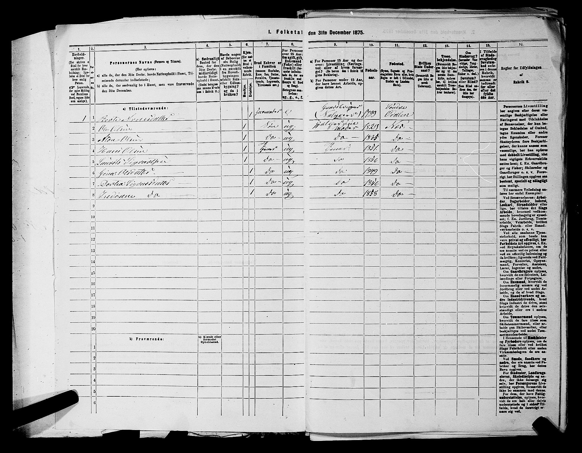 RA, 1875 census for 0236P Nes, 1875, p. 886