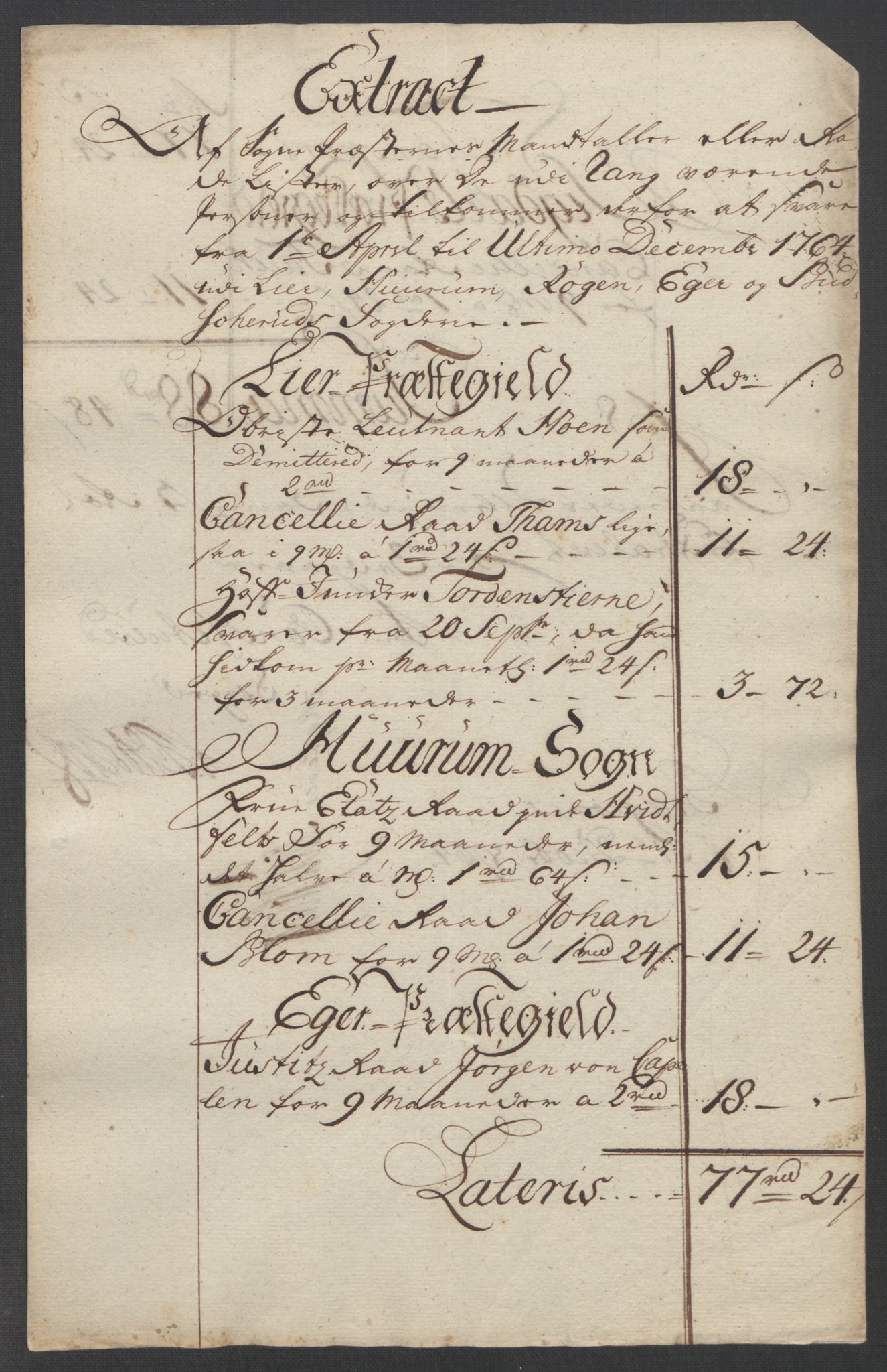 Rentekammeret inntil 1814, Reviderte regnskaper, Fogderegnskap, AV/RA-EA-4092/R31/L1833: Ekstraskatten Hurum, Røyken, Eiker, Lier og Buskerud, 1762-1764, p. 213