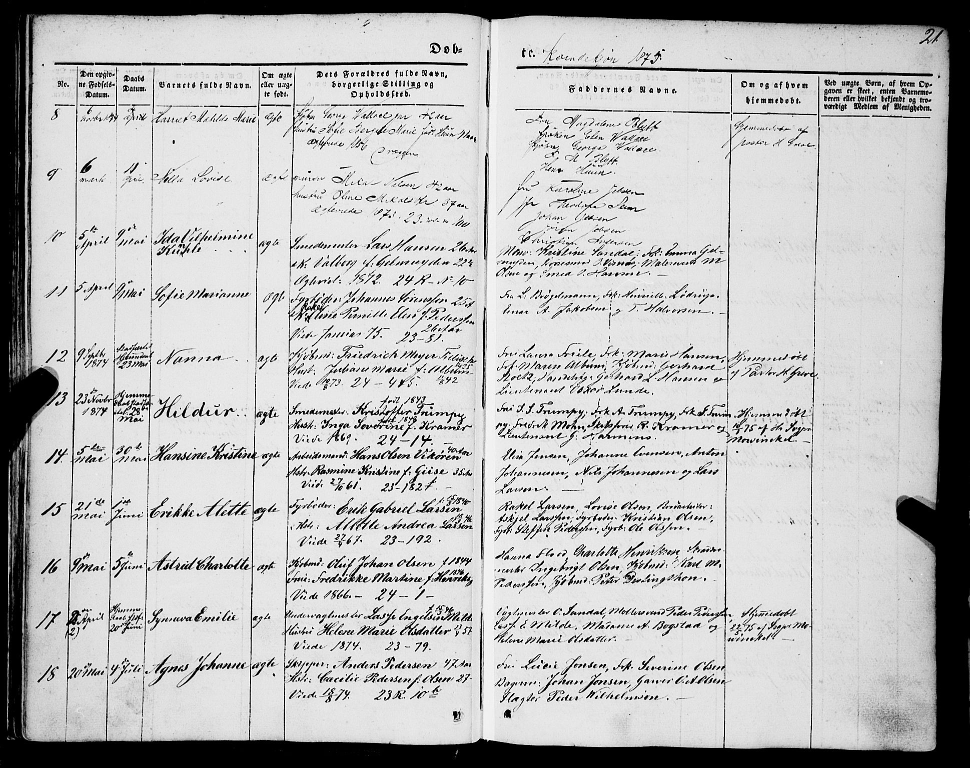 Mariakirken Sokneprestembete, SAB/A-76901/H/Haa/L0006: Parish register (official) no. A 6, 1846-1877, p. 21
