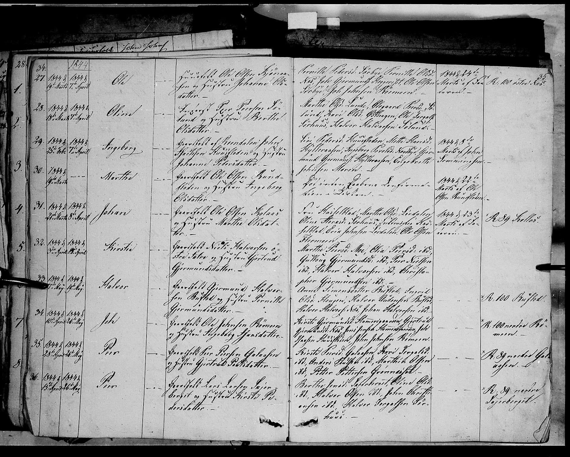 Trysil prestekontor, AV/SAH-PREST-046/H/Ha/Haa/L0004: Parish register (official) no. 4 /1, 1842-1850, p. 34-35