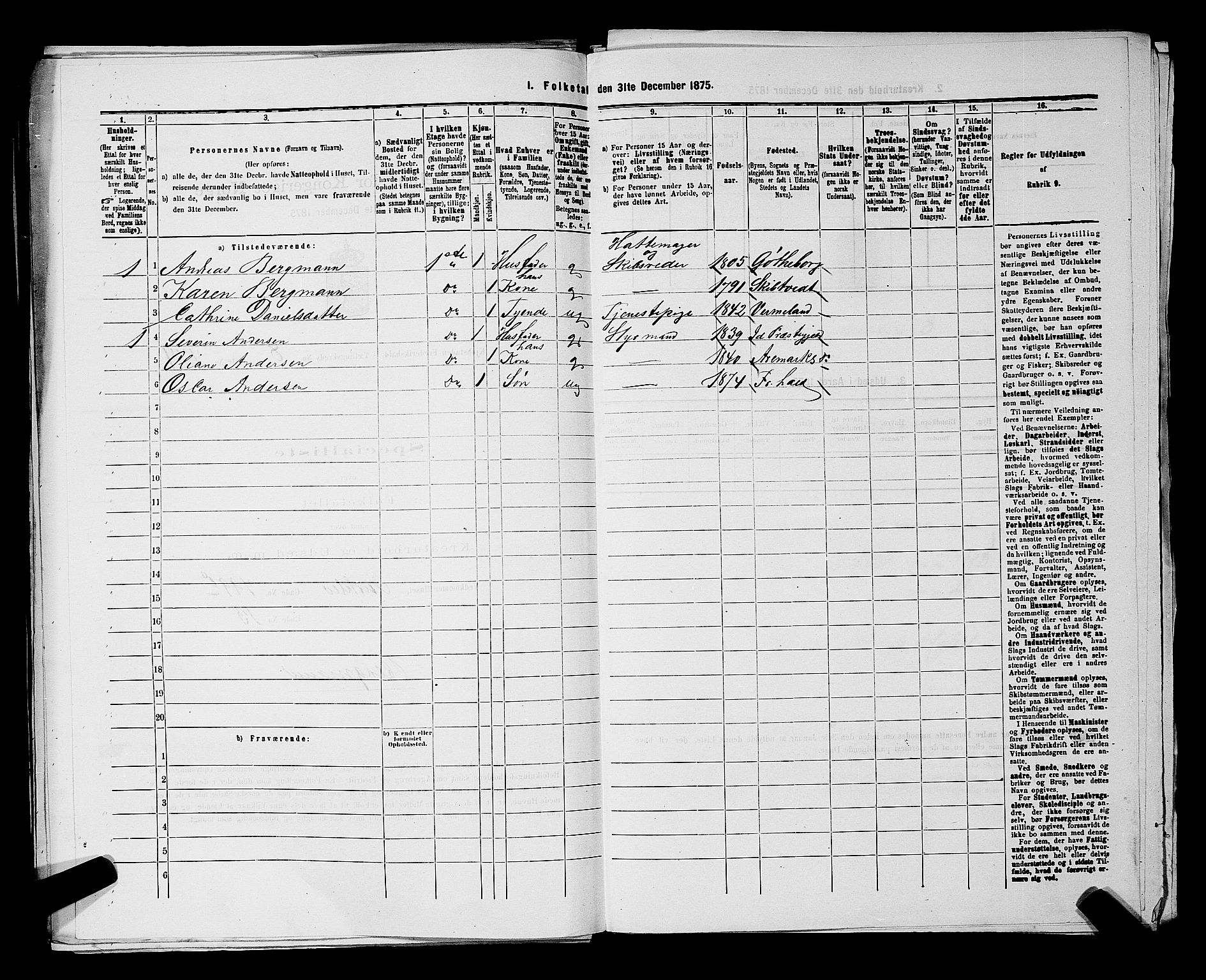 RA, 1875 census for 0101P Fredrikshald, 1875, p. 1232