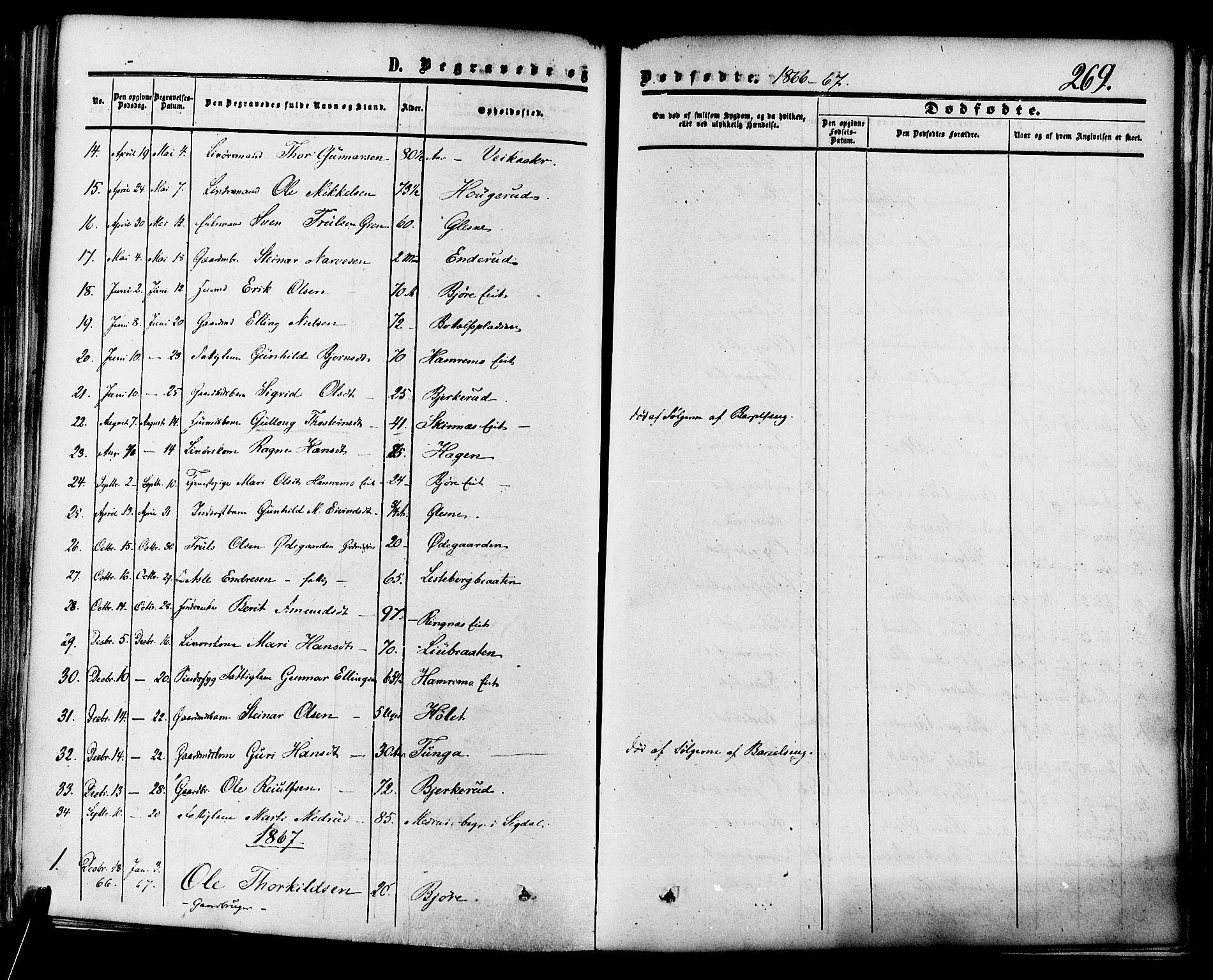 Krødsherad kirkebøker, SAKO/A-19/F/Fa/L0003: Parish register (official) no. 3, 1851-1872, p. 269