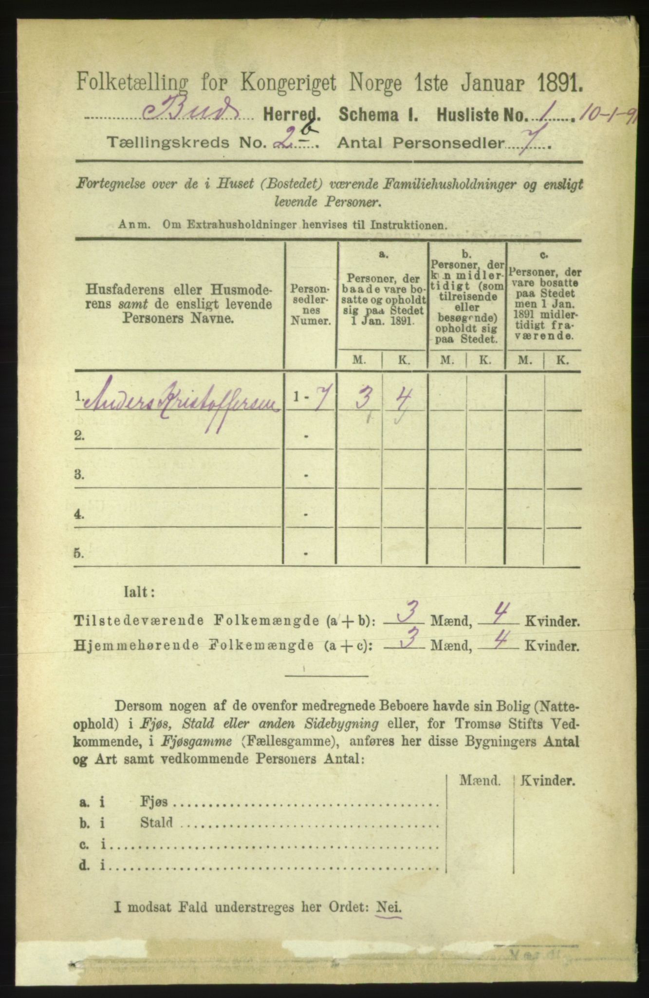 RA, 1891 census for 1549 Bud, 1891, p. 1196