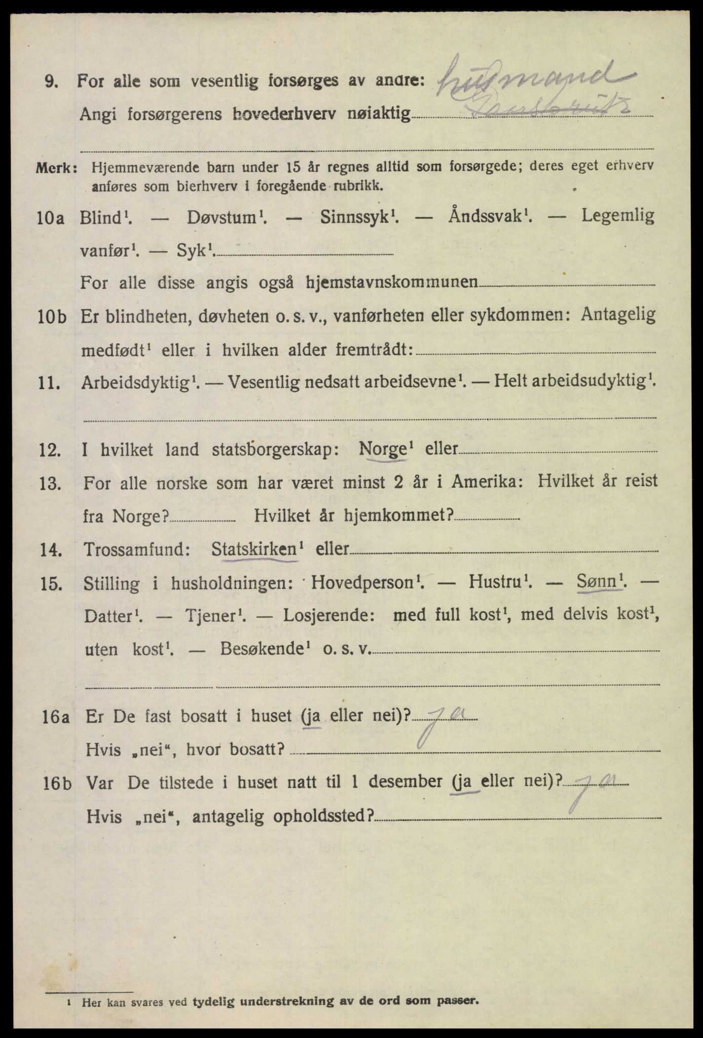 SAK, 1920 census for Øvre Sirdal, 1920, p. 546