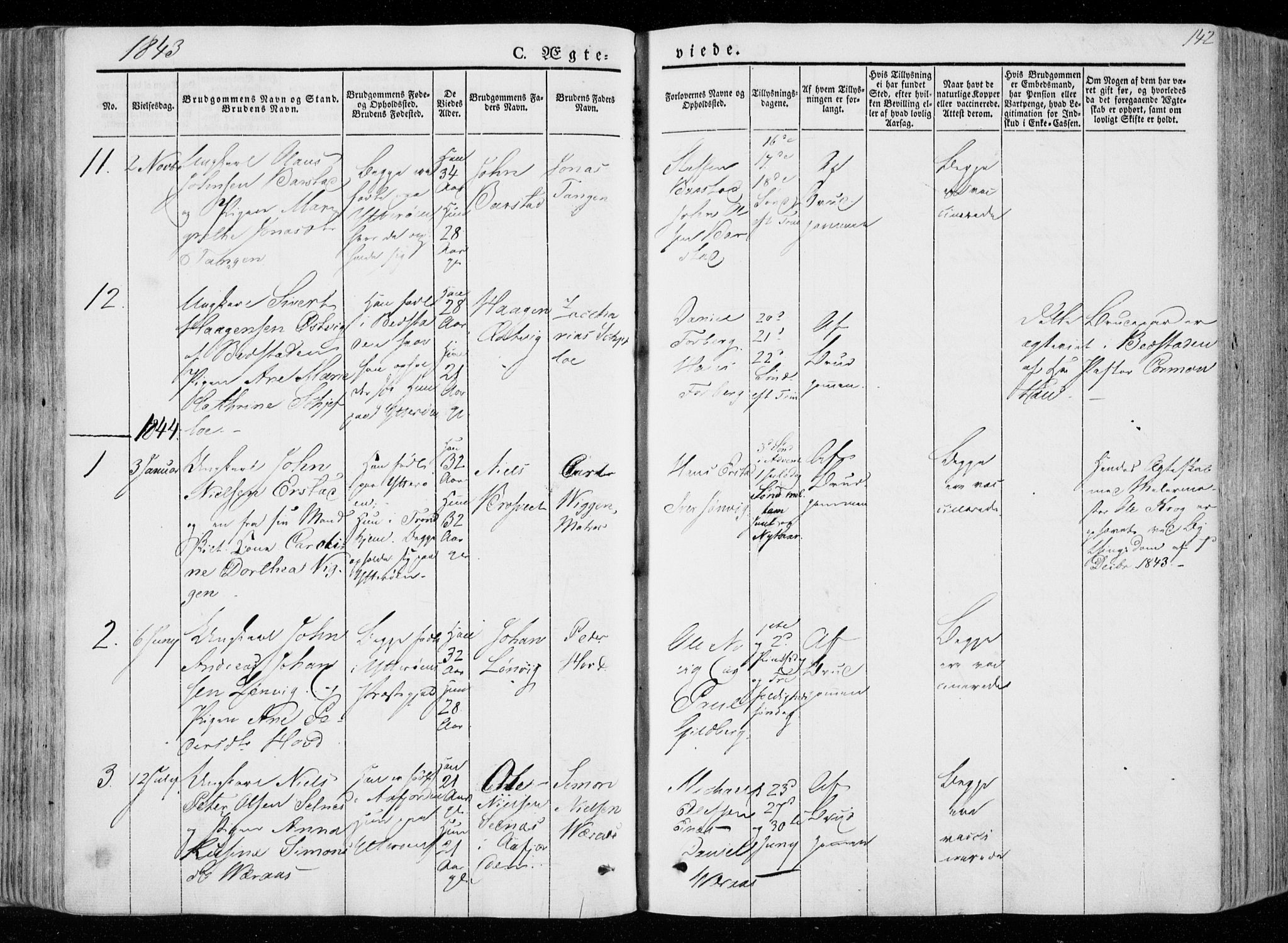Ministerialprotokoller, klokkerbøker og fødselsregistre - Nord-Trøndelag, SAT/A-1458/722/L0218: Parish register (official) no. 722A05, 1843-1868, p. 142
