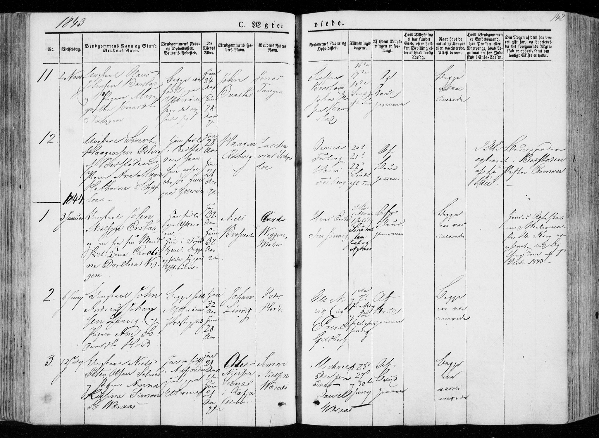 Ministerialprotokoller, klokkerbøker og fødselsregistre - Nord-Trøndelag, AV/SAT-A-1458/722/L0218: Parish register (official) no. 722A05, 1843-1868, p. 142