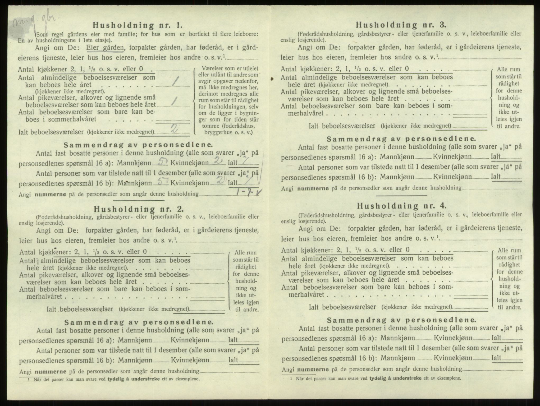 SAB, 1920 census for Breim, 1920, p. 52