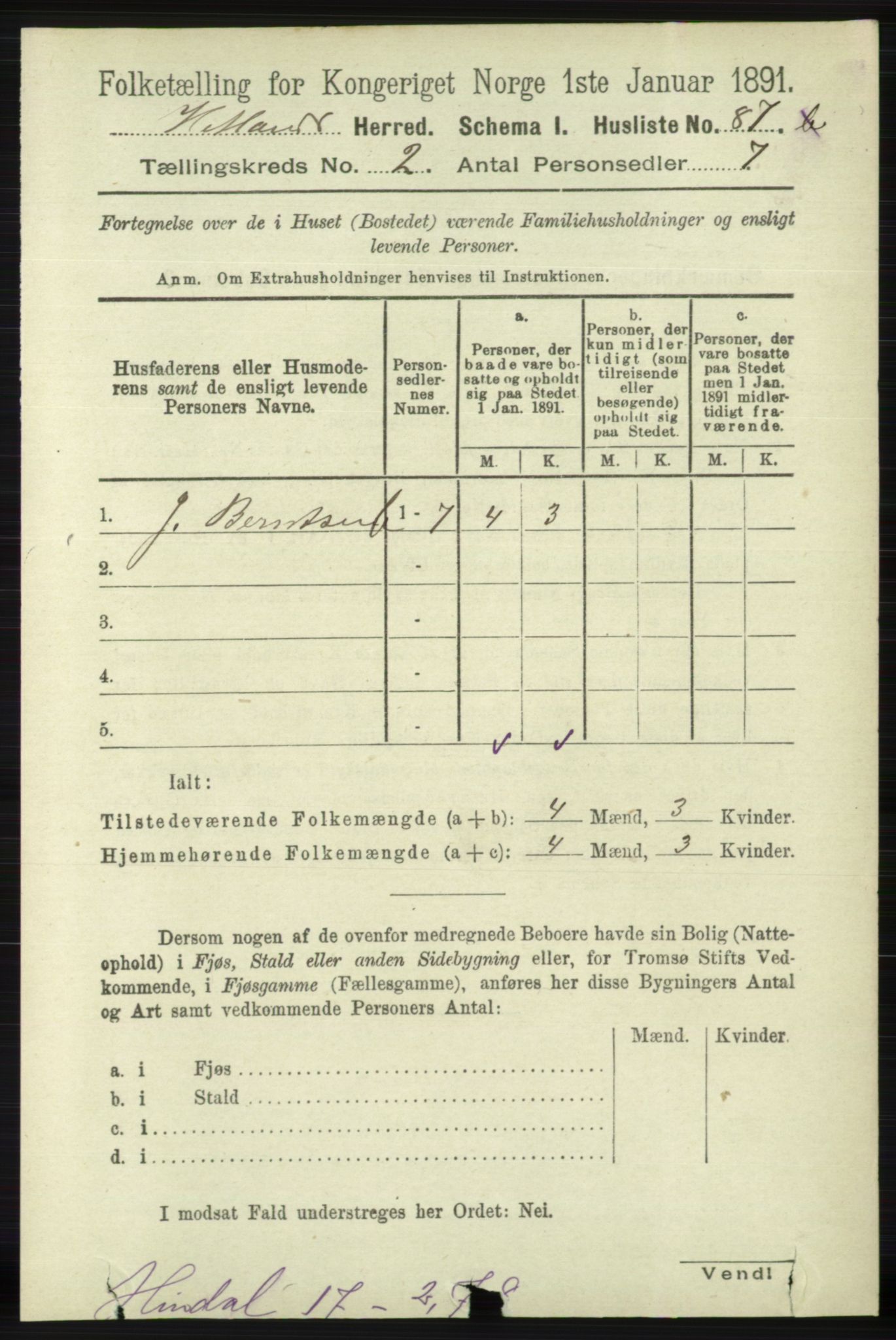 RA, 1891 census for 1126 Hetland, 1891, p. 467